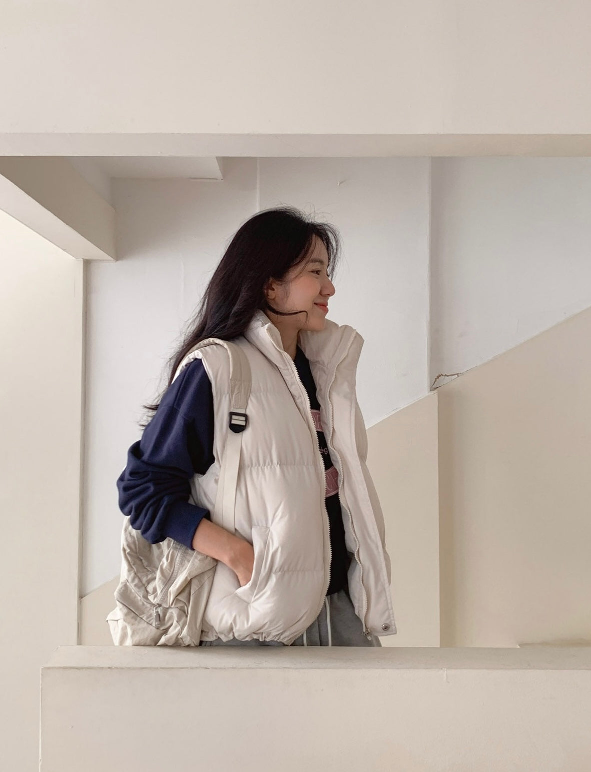 韓國丨High Neck Padding Vest