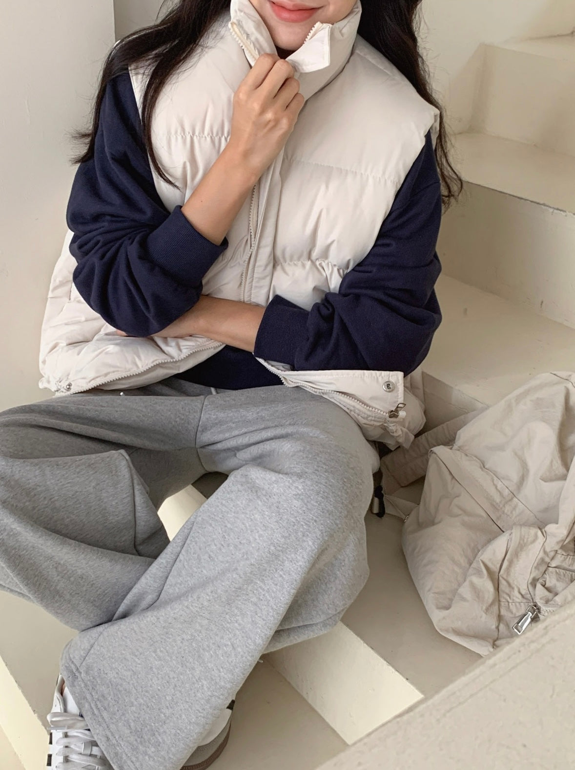 韓國丨High Neck Padding Vest