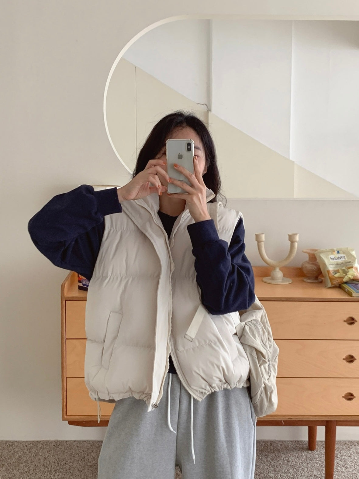 韓國丨High Neck Padding Vest