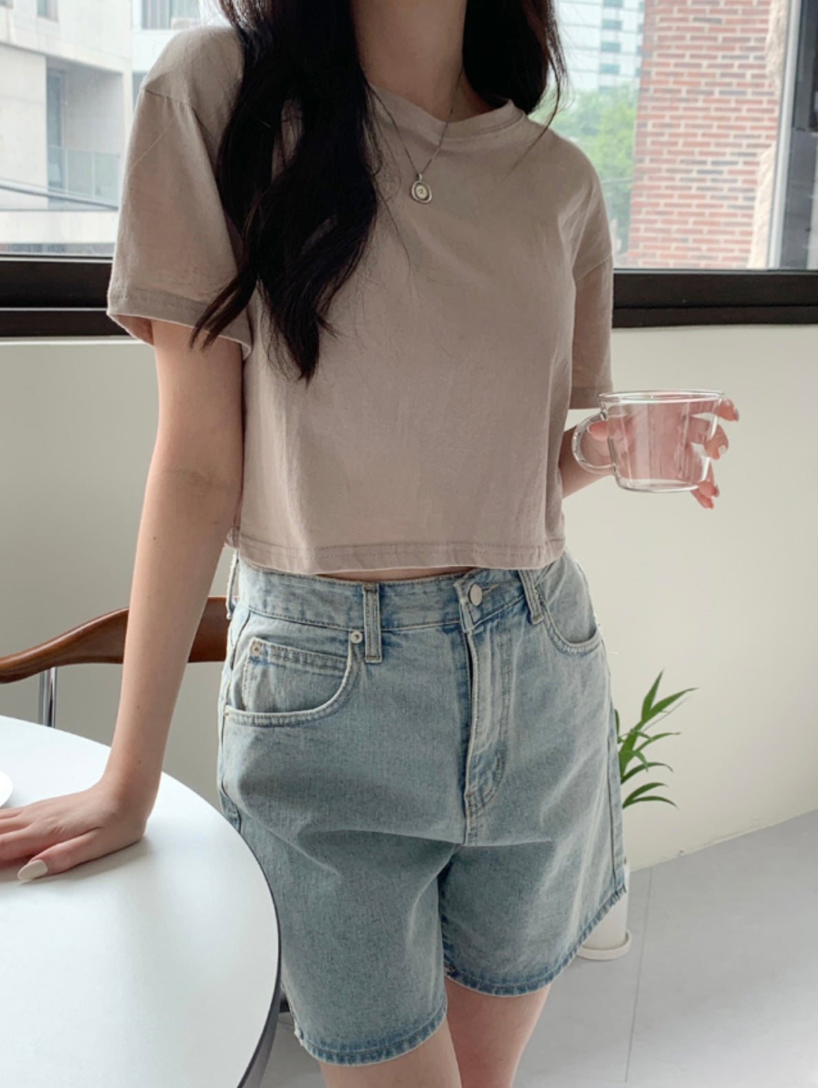 韓國丨日常短款純色TEE