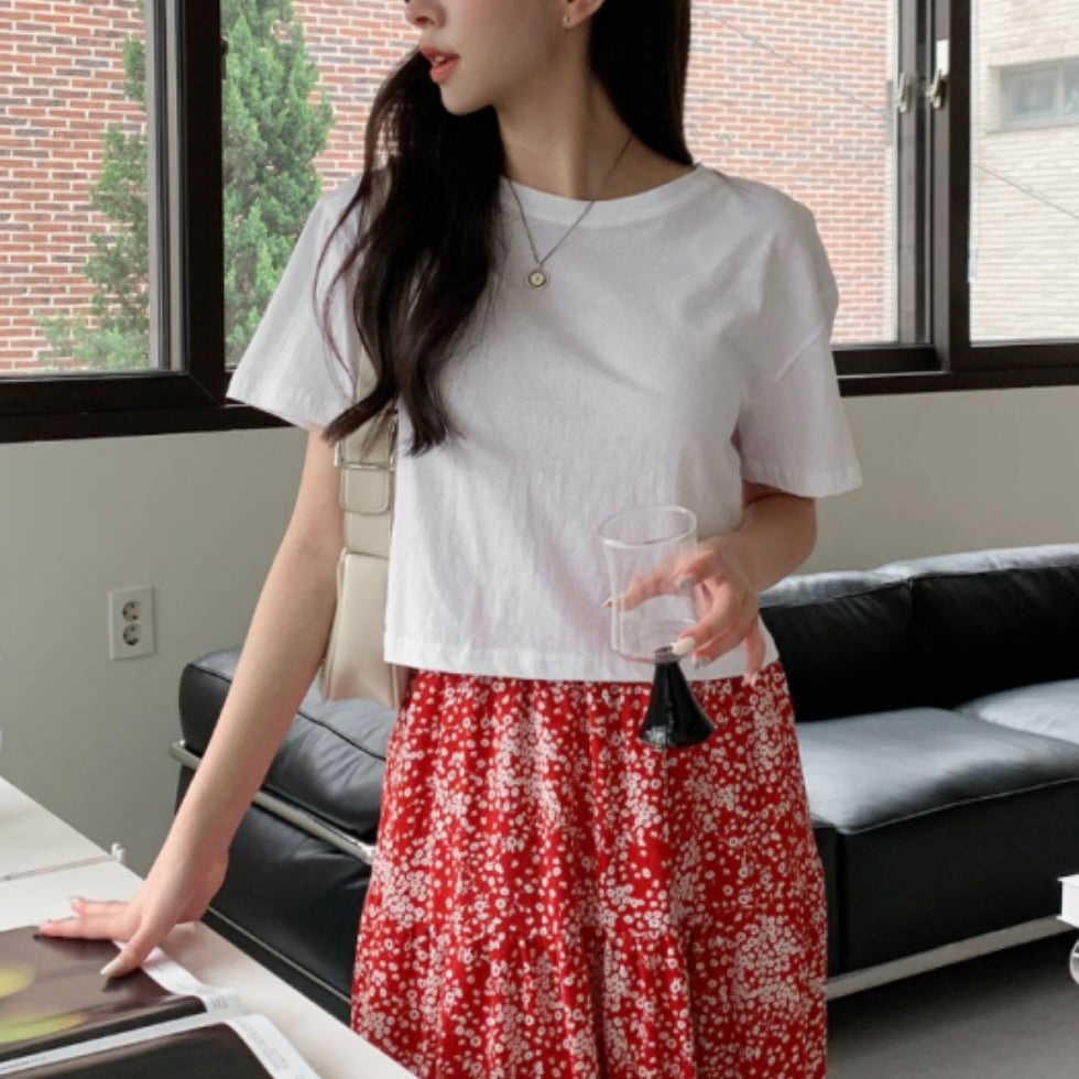 韓國丨日常短款純色TEE