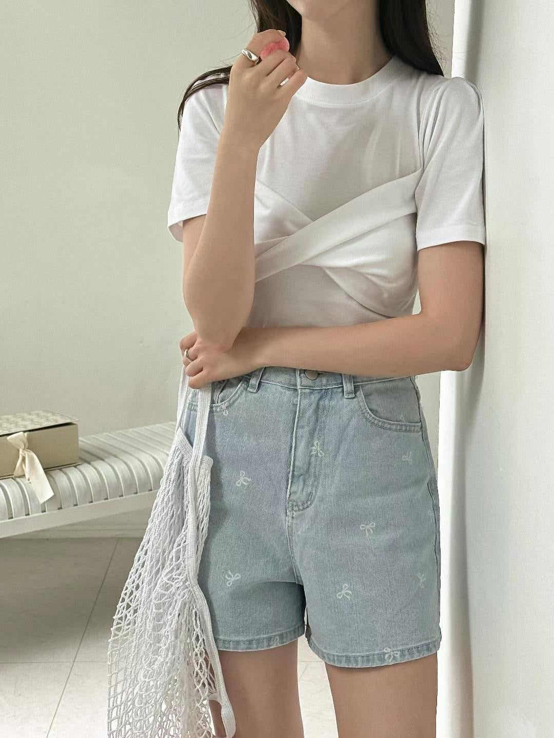 韓國丨純色扭結TEE