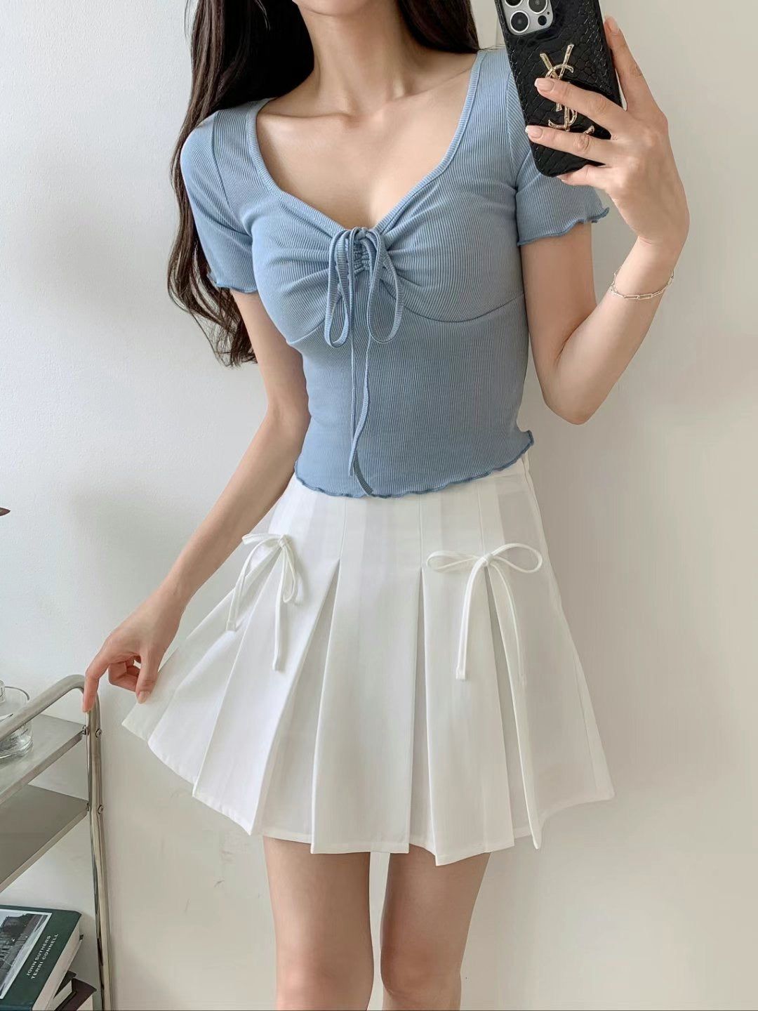 韓國丨2 WAYS修身綁帶TOP