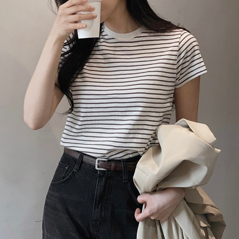 韓國丨BASIC STRIPE TEE
