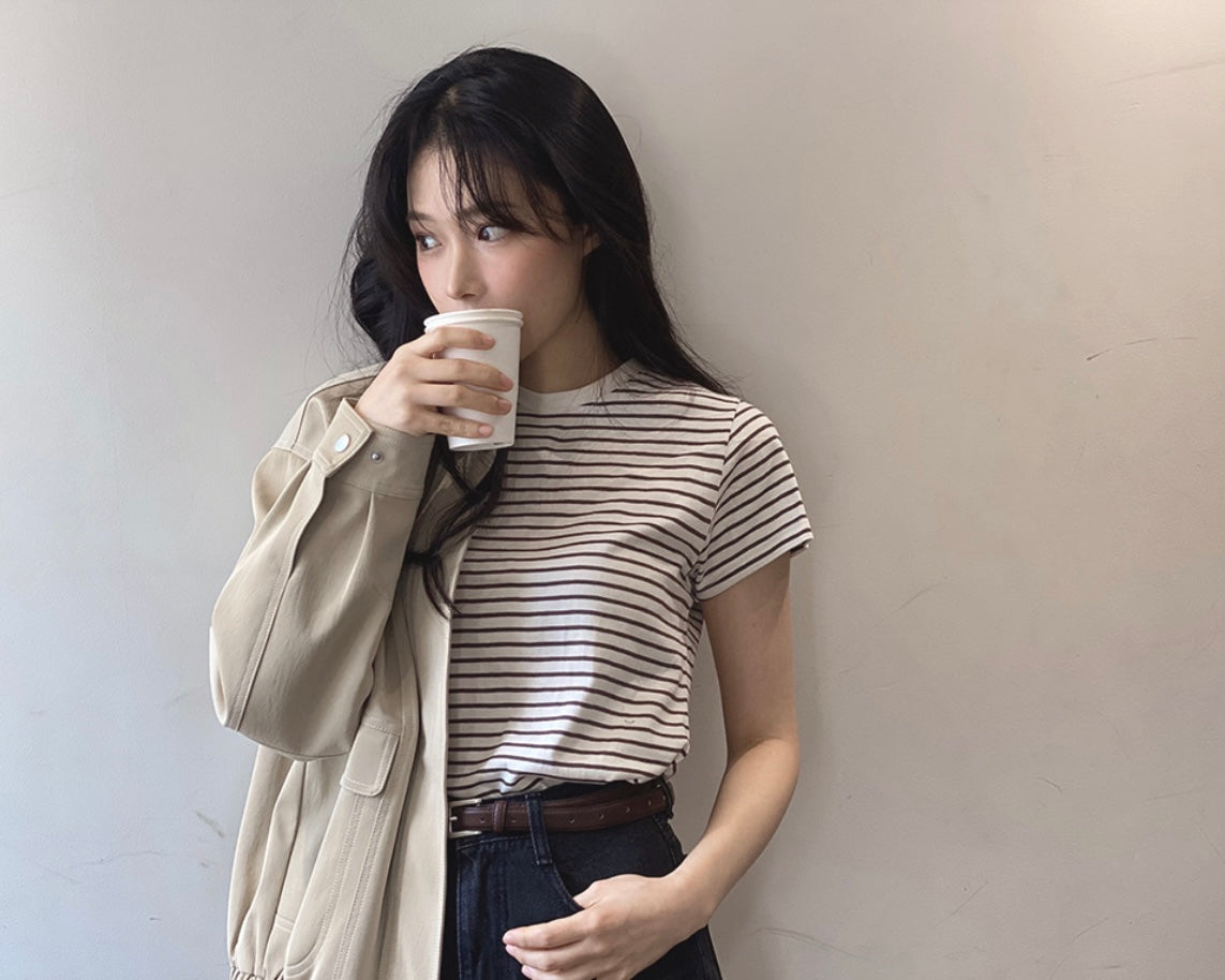 韓國丨BASIC STRIPE TEE