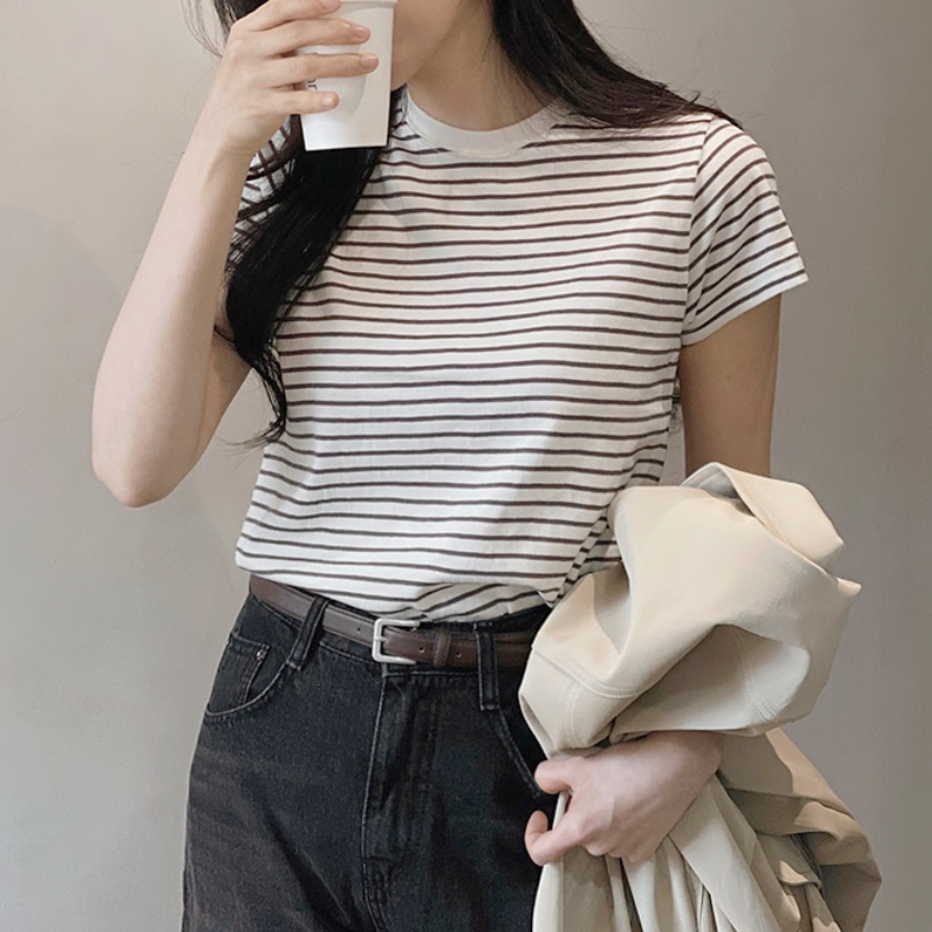 韓國丨BASIC STRIPE TEE