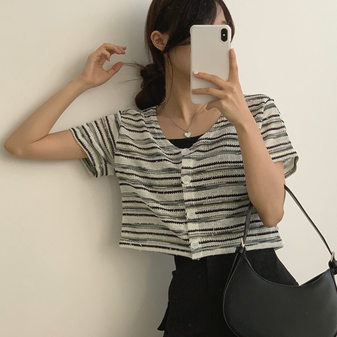 韓國丨短款鈕扣TOP