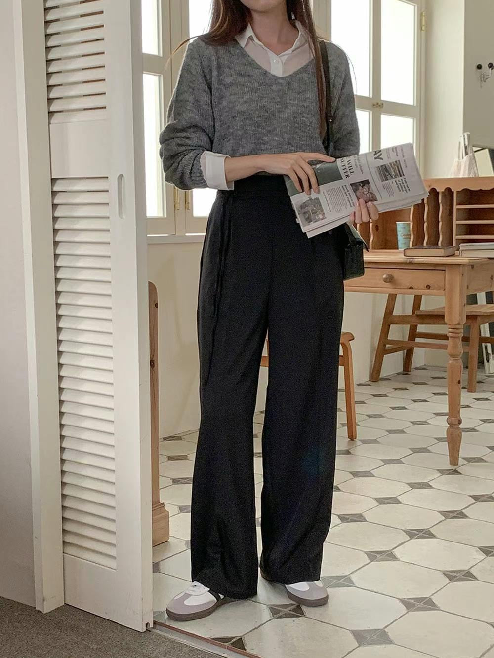 韓國丨翻領樹紋透膚BL