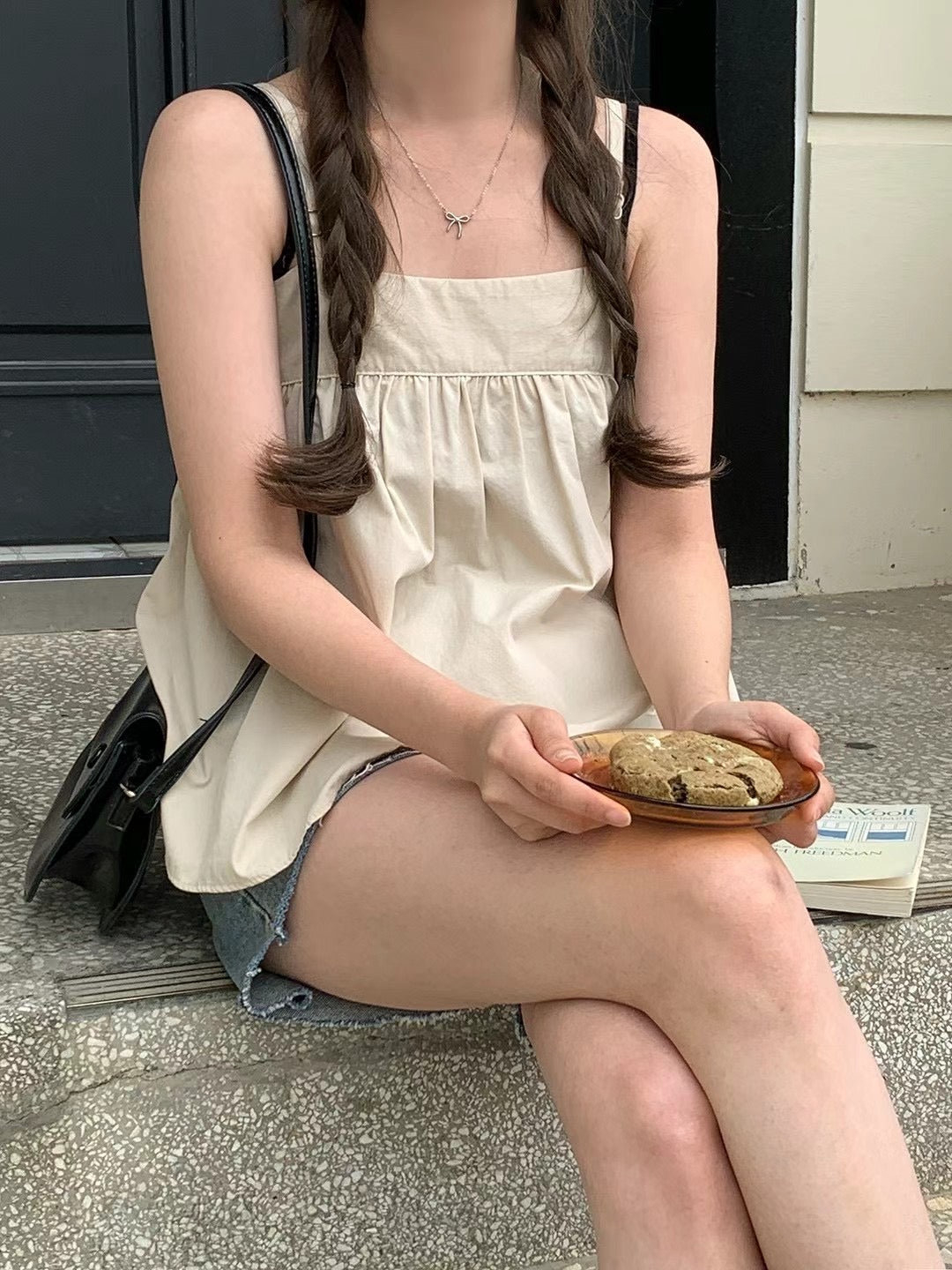 韓國丨純棉後蝴蝶結背心
