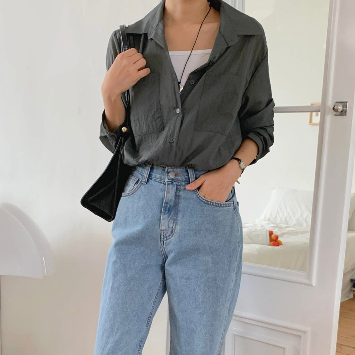 韓國丨V-NECK COLLAR SHIRT