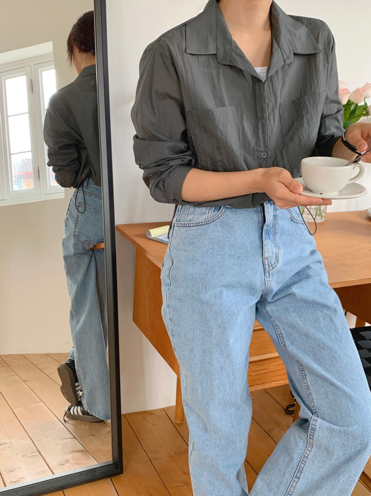 韓國丨V-NECK COLLAR SHIRT