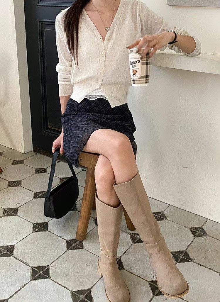 韓國丨後鬆緊腰格紋SK