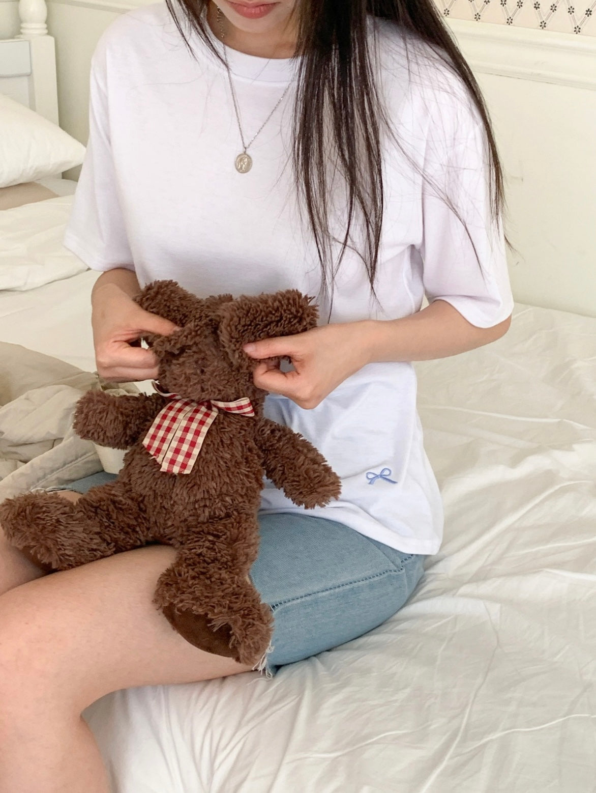 韓國丨蝴蝶結刺繡TEE