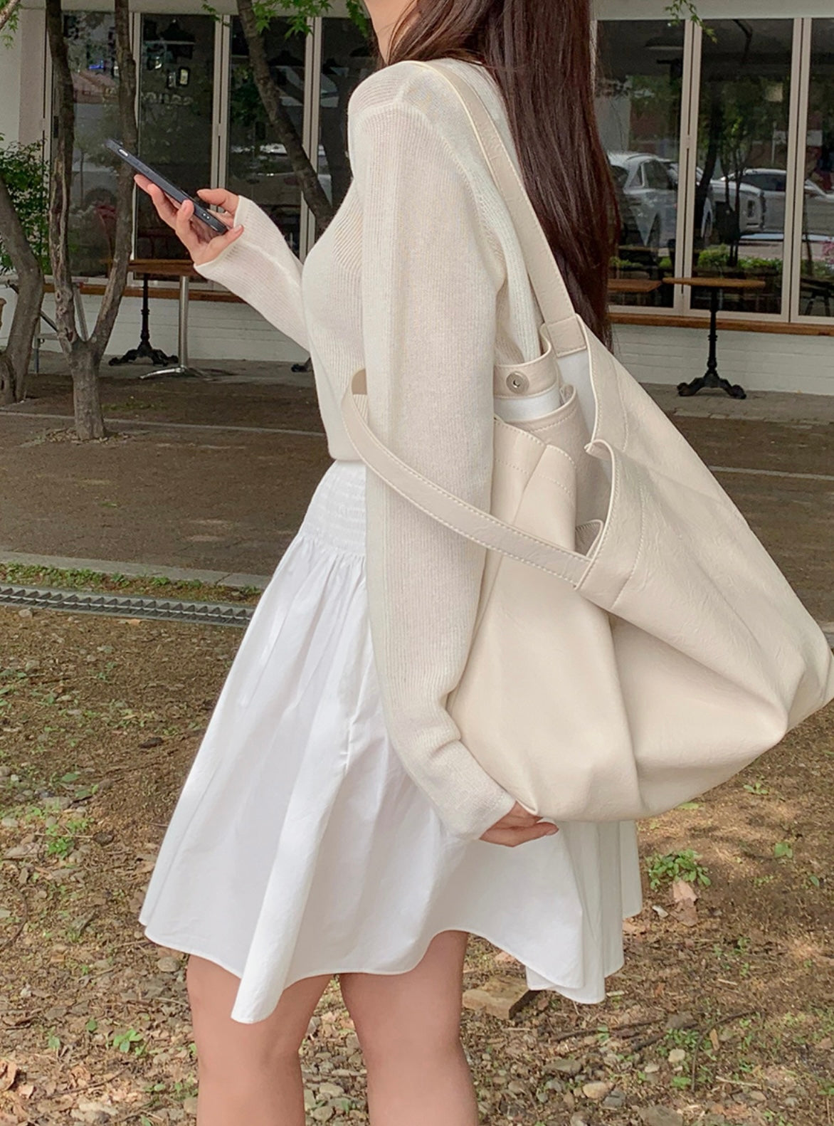 韓國丨純棉喇叭中長裙