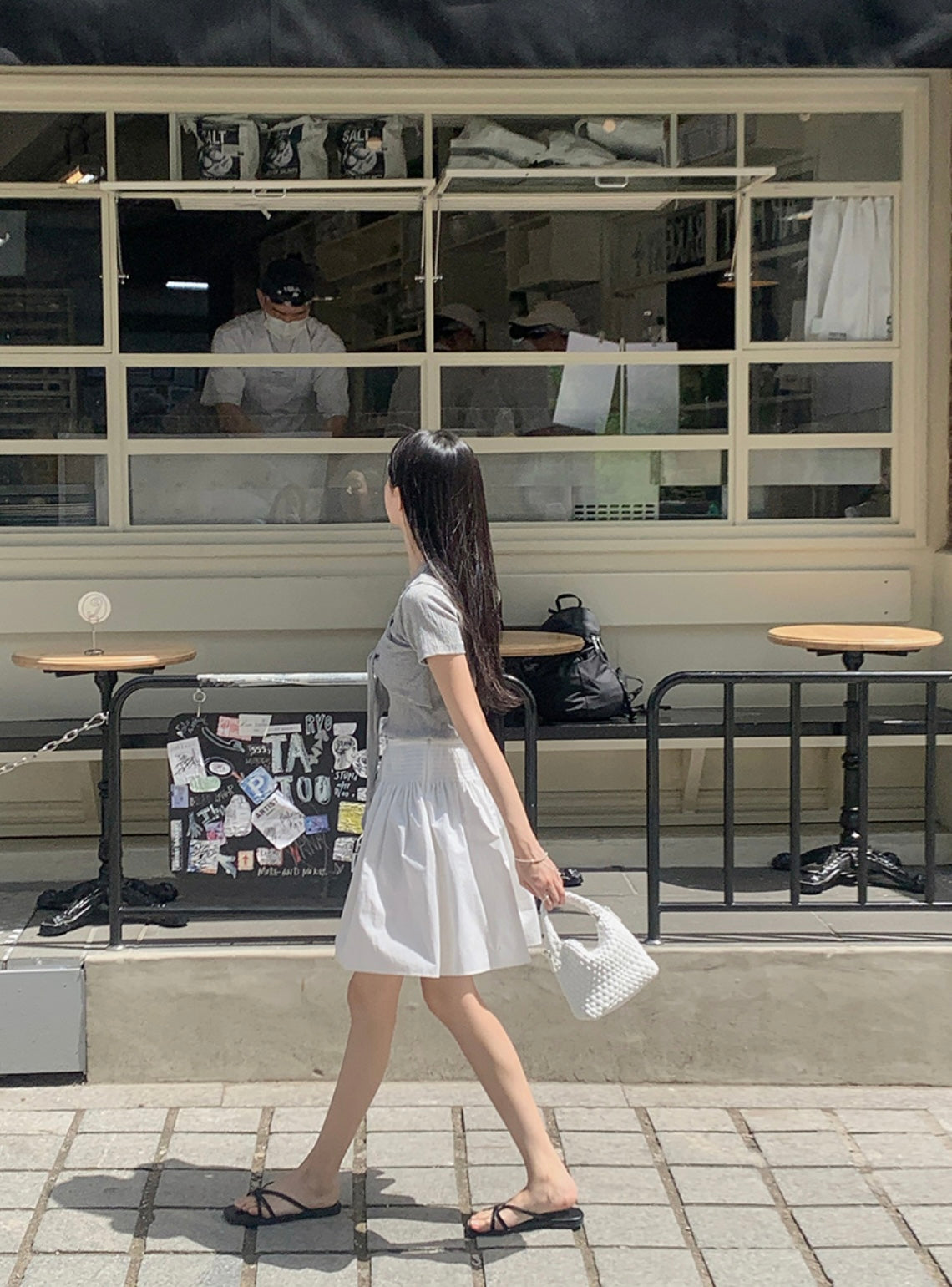 韓國丨純棉喇叭中長裙