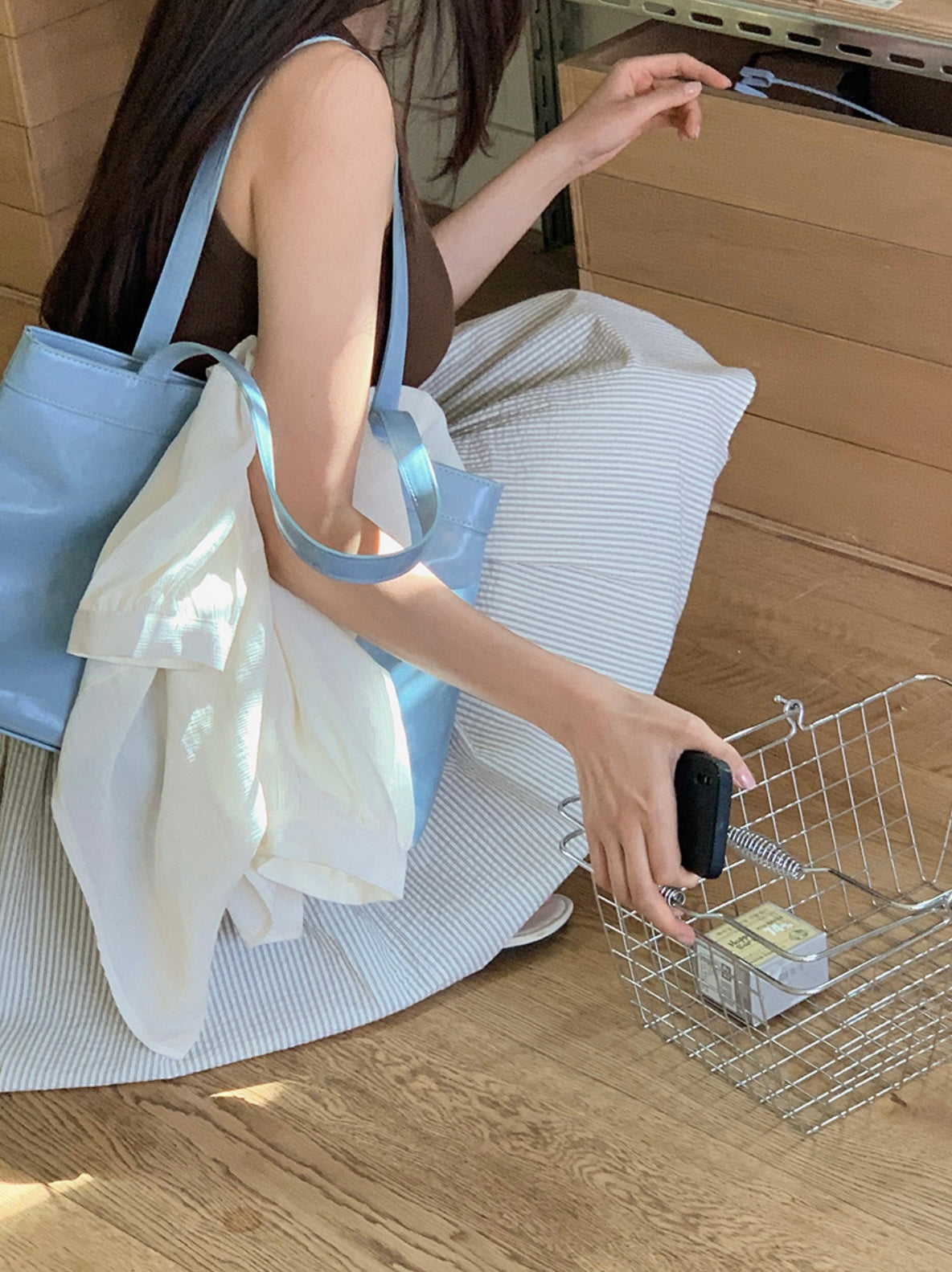 韓國丨純棉喇叭中長裙