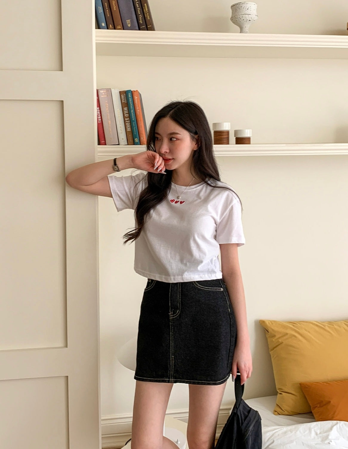 韓國丨HEART CROP TEE