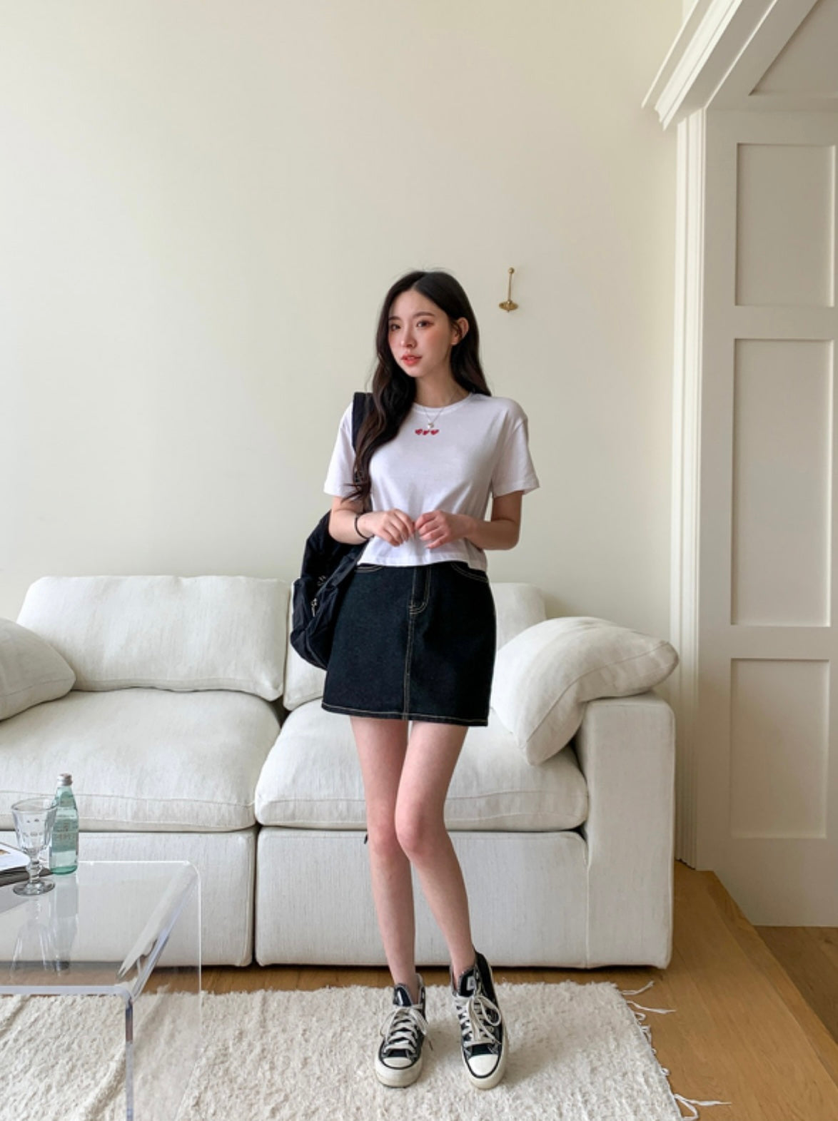 韓國丨HEART CROP TEE