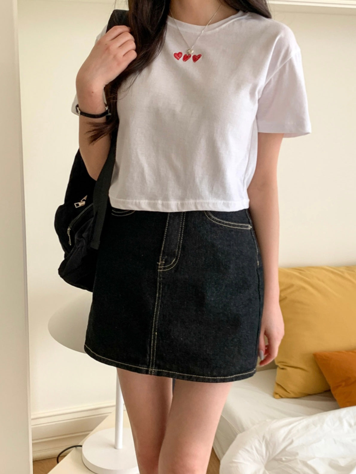 韓國丨HEART CROP TEE