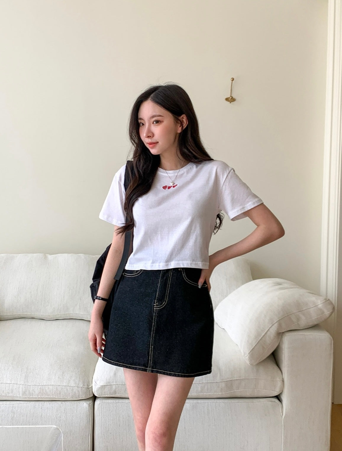 韓國丨HEART CROP TEE