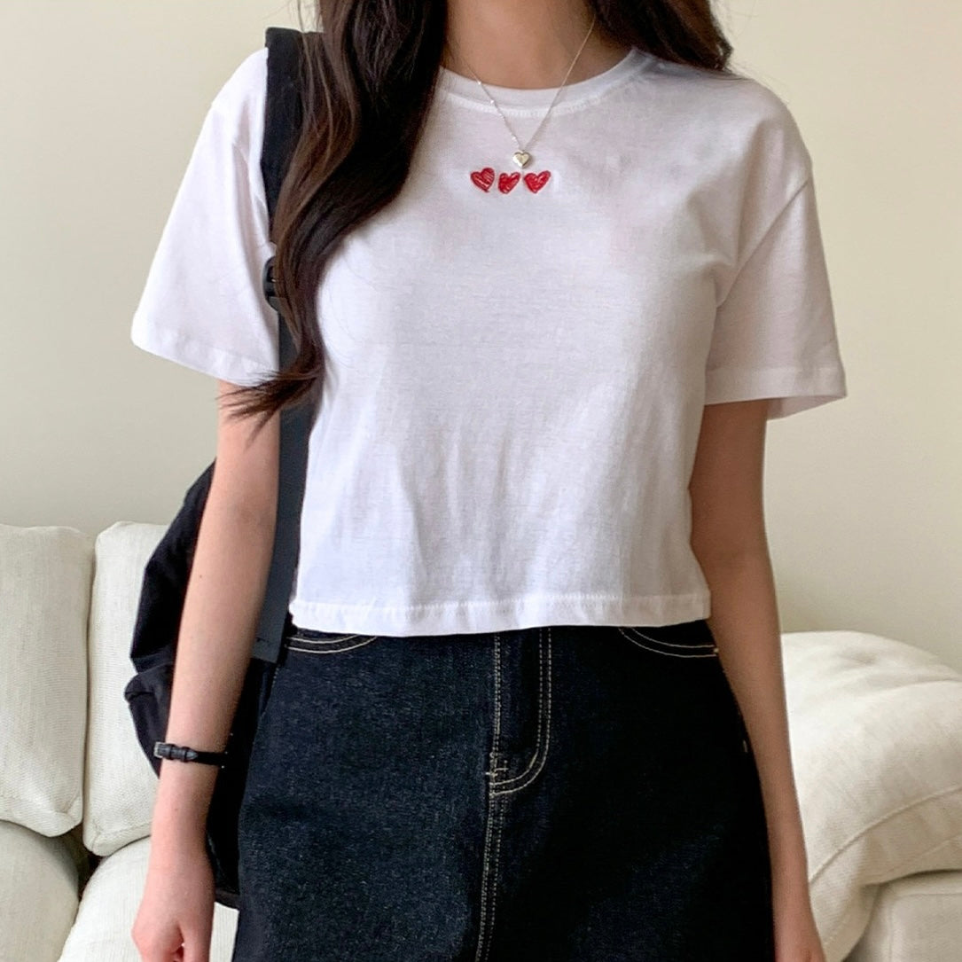 韓國丨HEART CROP TEE