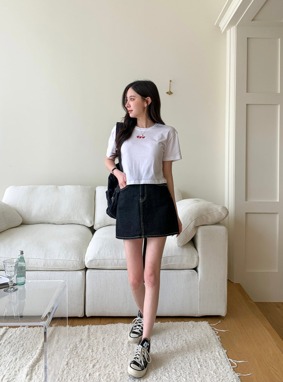 韓國丨HEART CROP TEE