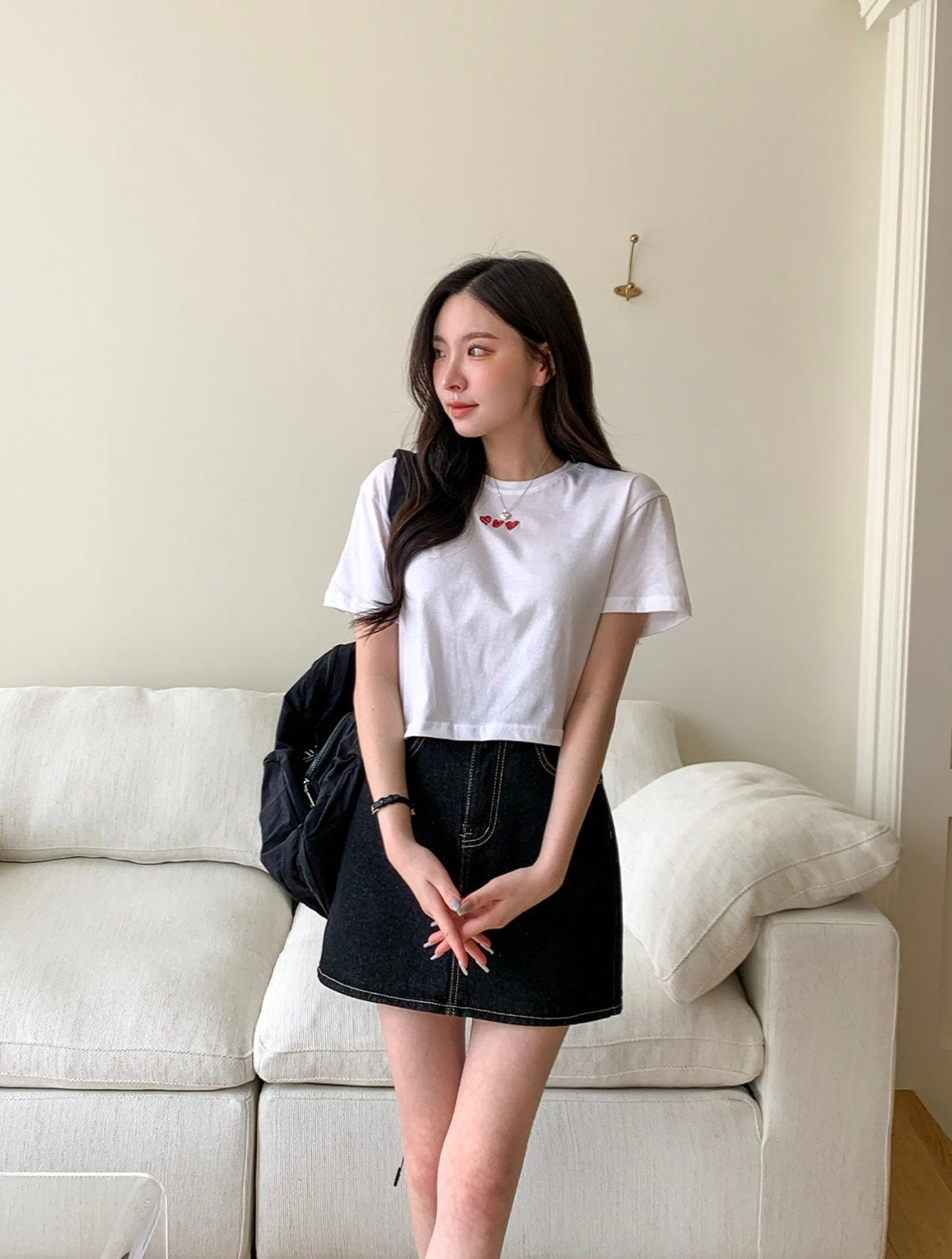 韓國丨HEART CROP TEE