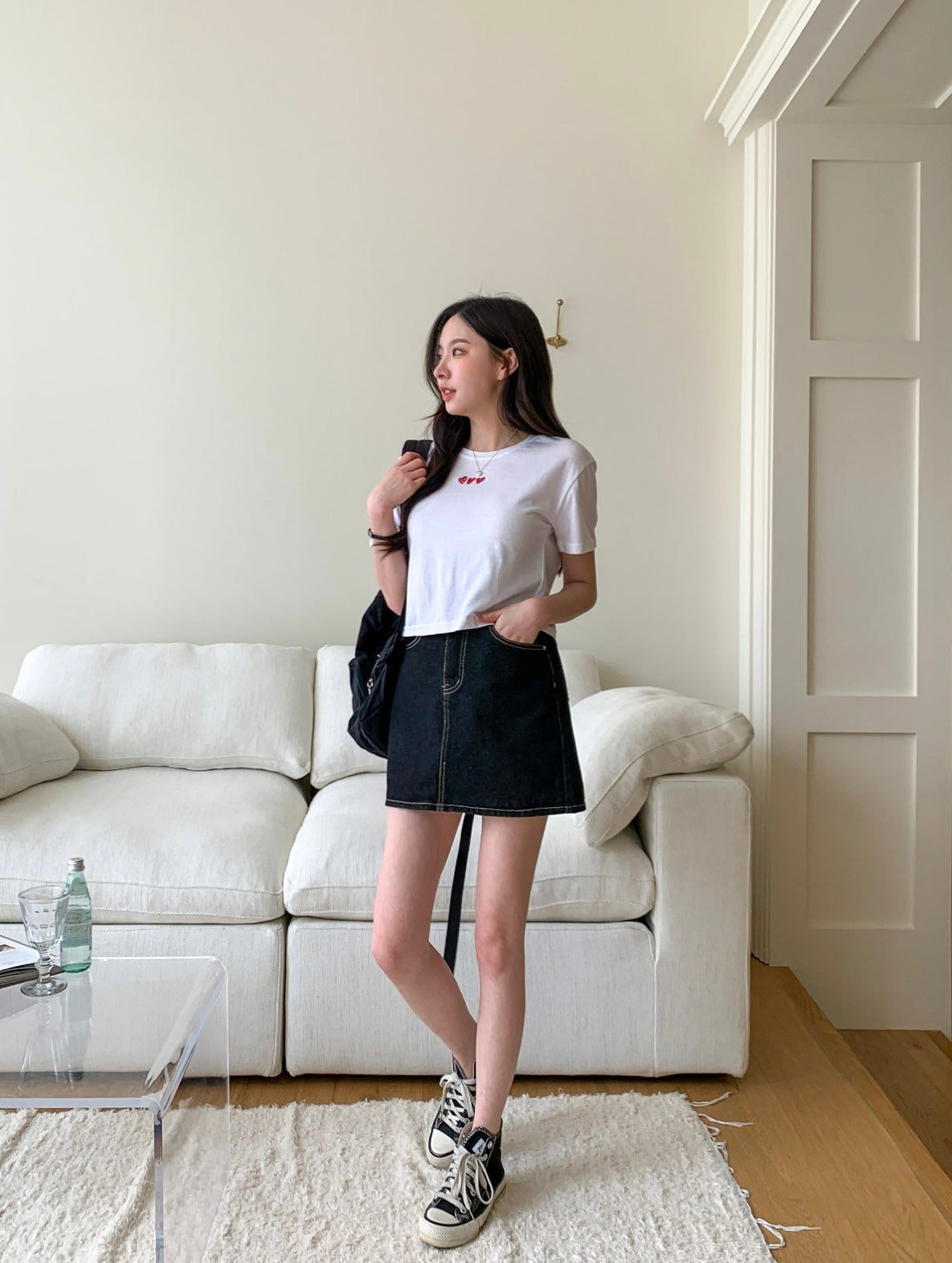 韓國丨HEART CROP TEE