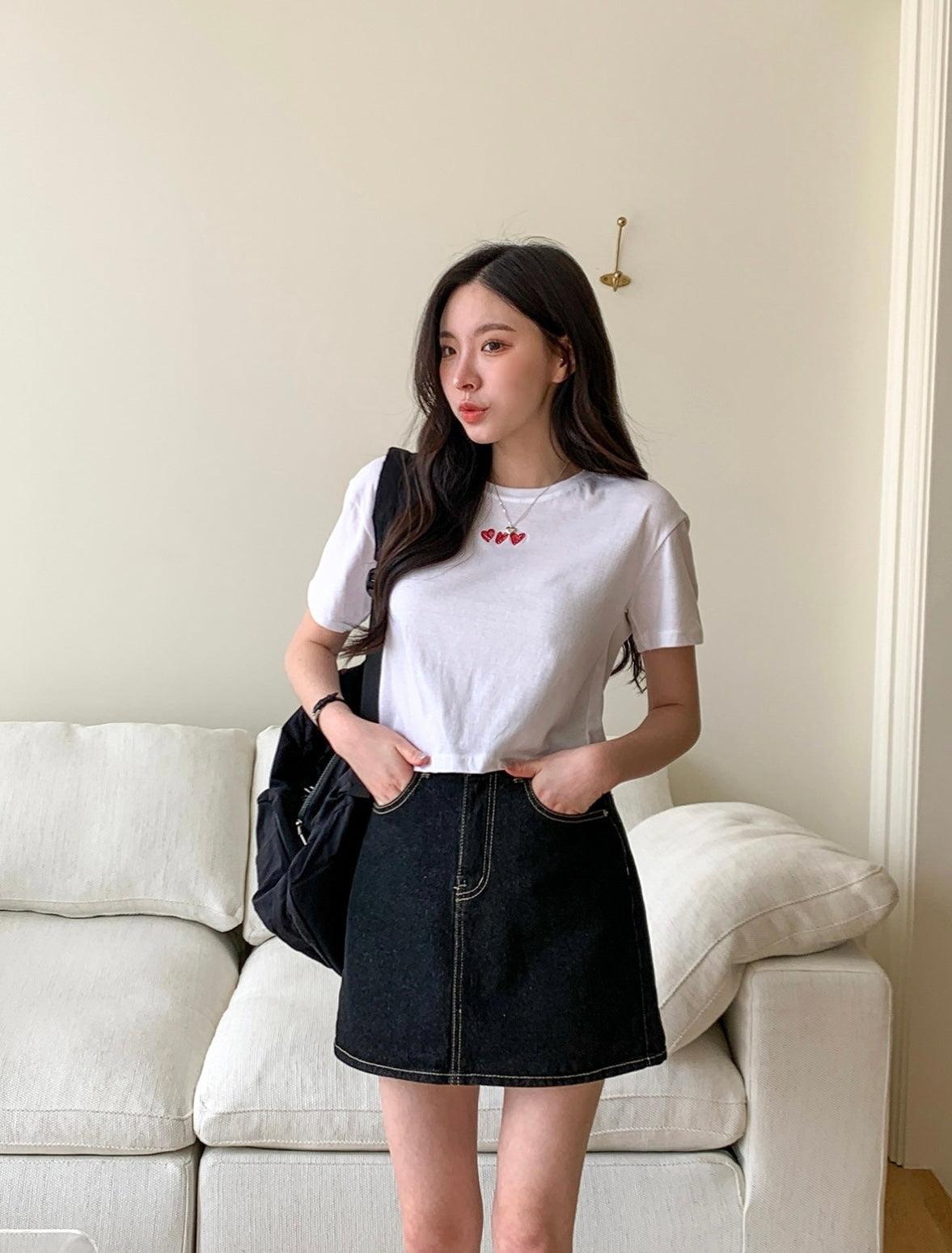 韓國丨HEART CROP TEE