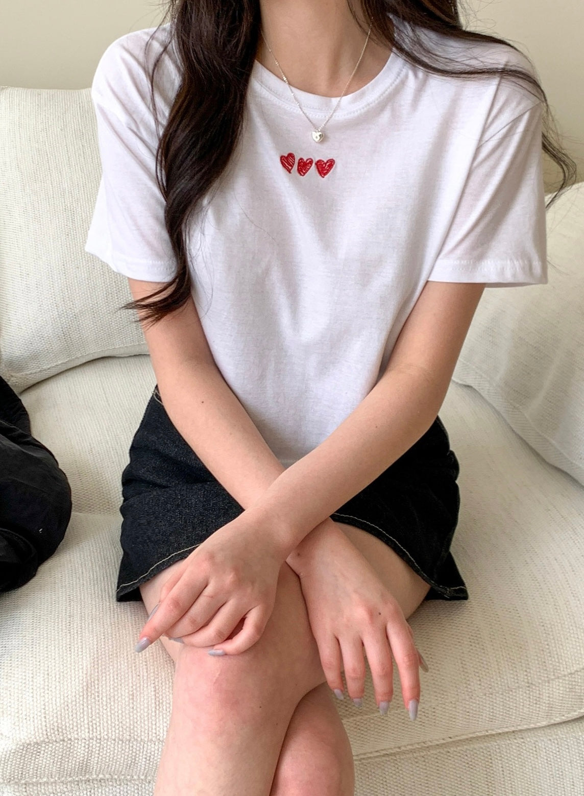 韓國丨HEART CROP TEE