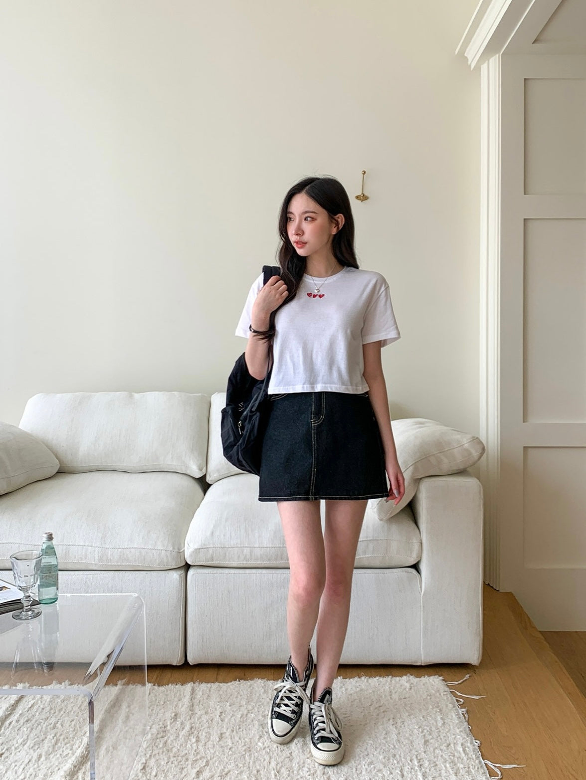 韓國丨HEART CROP TEE