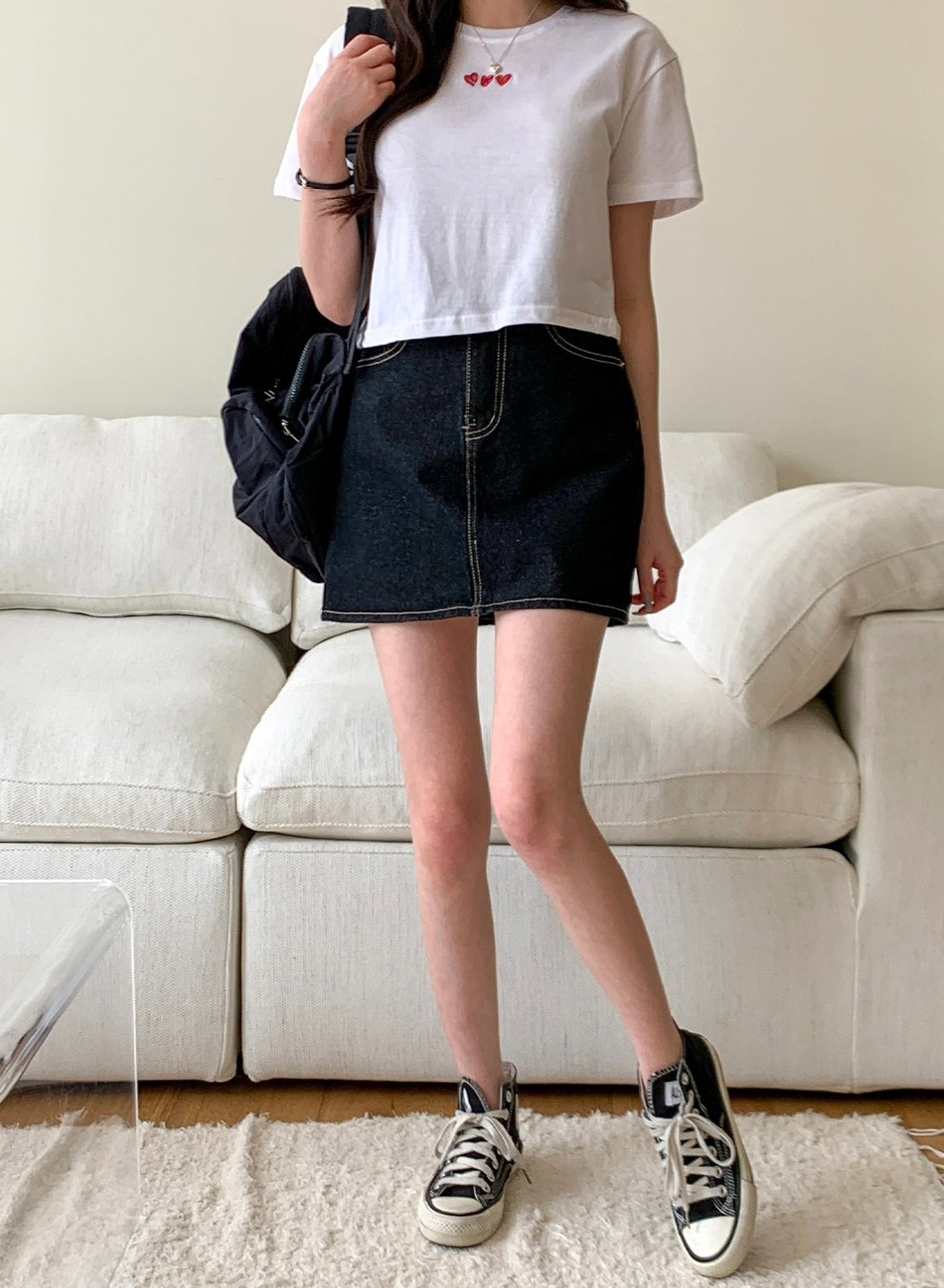 韓國丨HEART CROP TEE