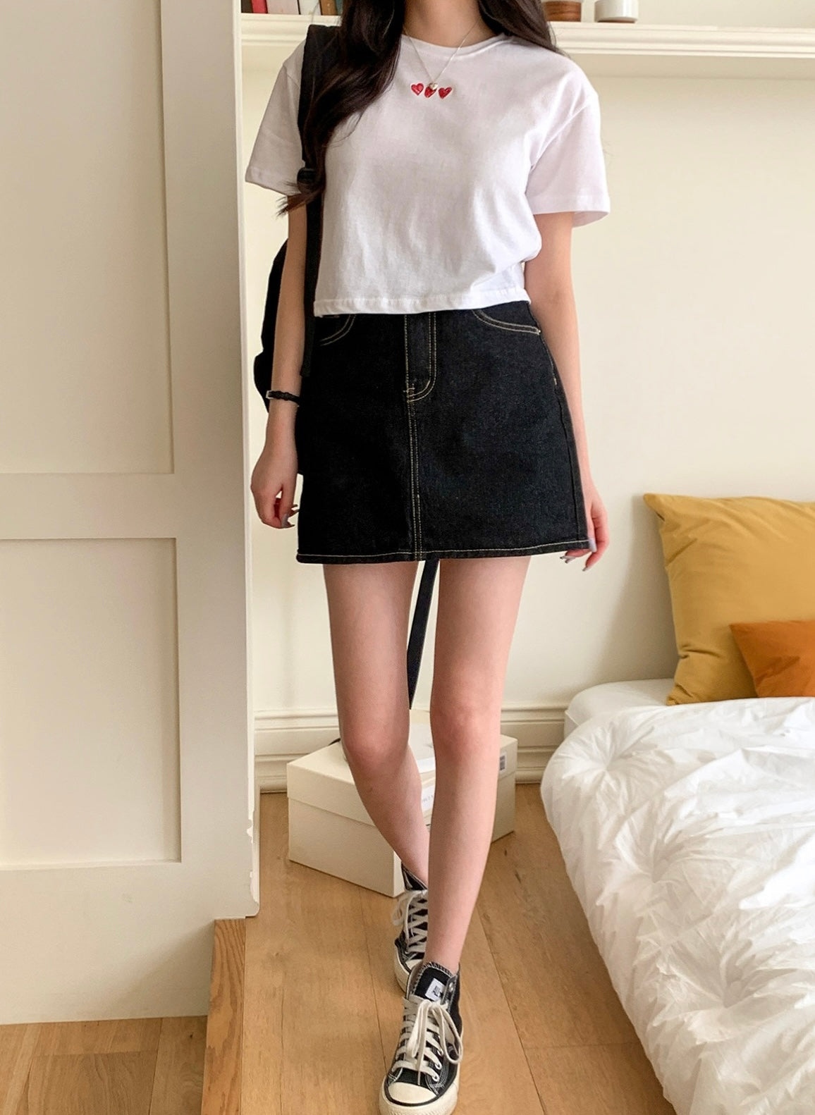 韓國丨HEART CROP TEE