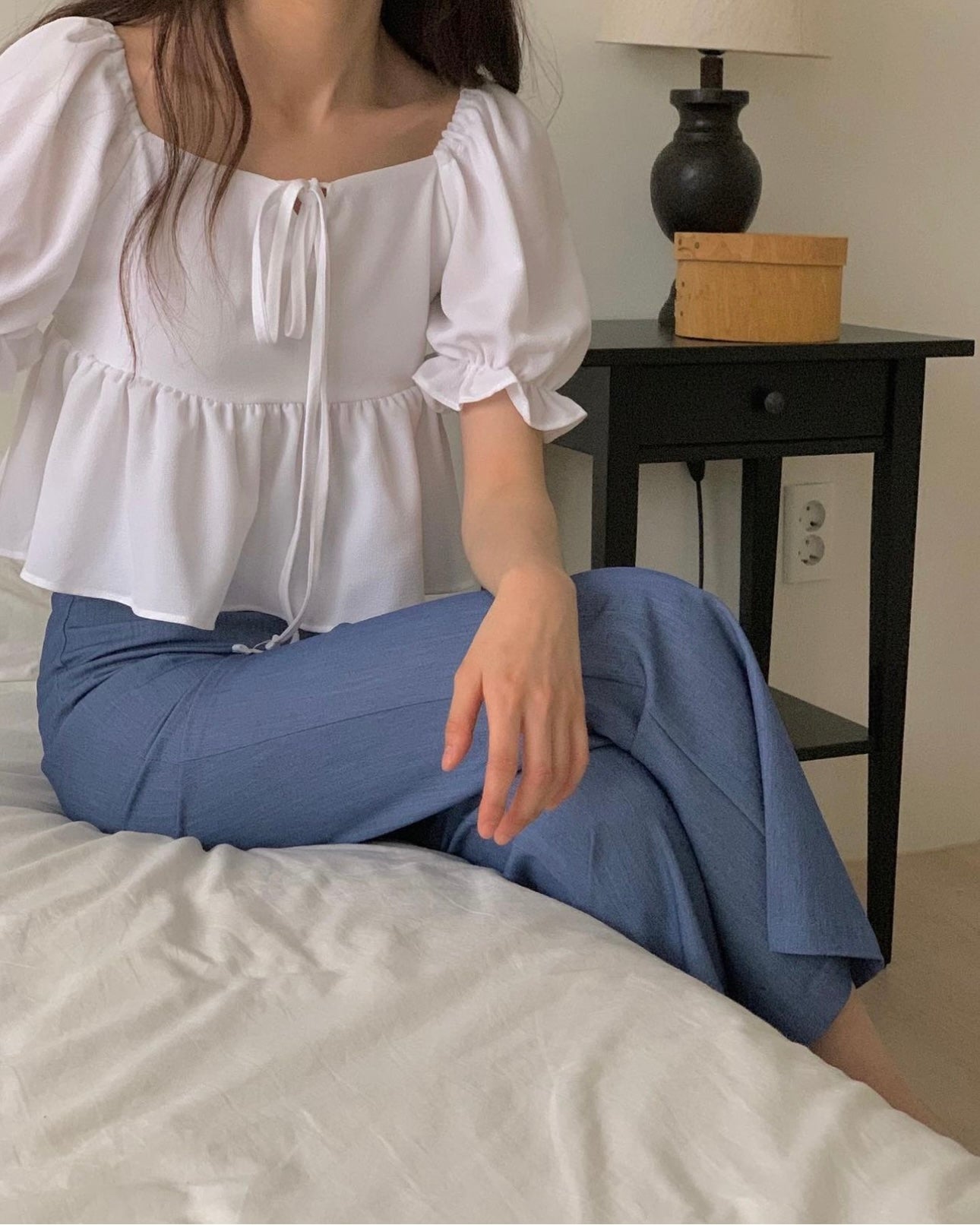 韓國丨薄款微喇叭西褲
