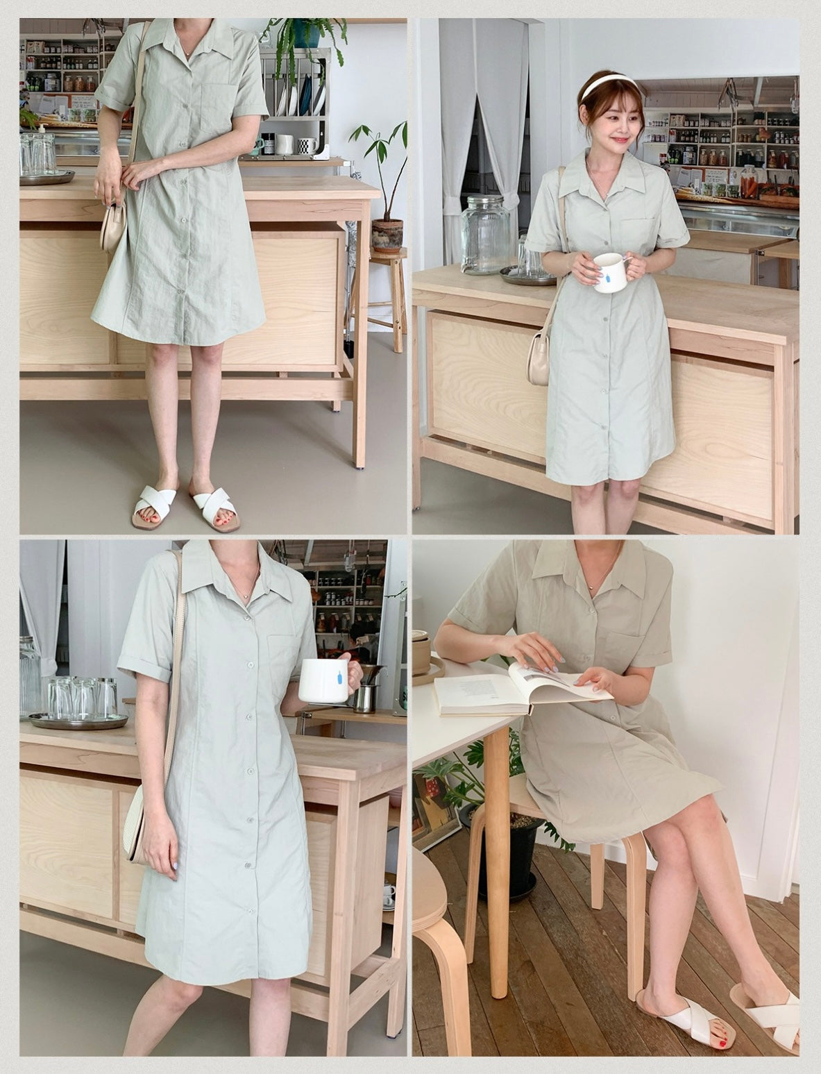 韓國丨COLLAR STRING DRESS