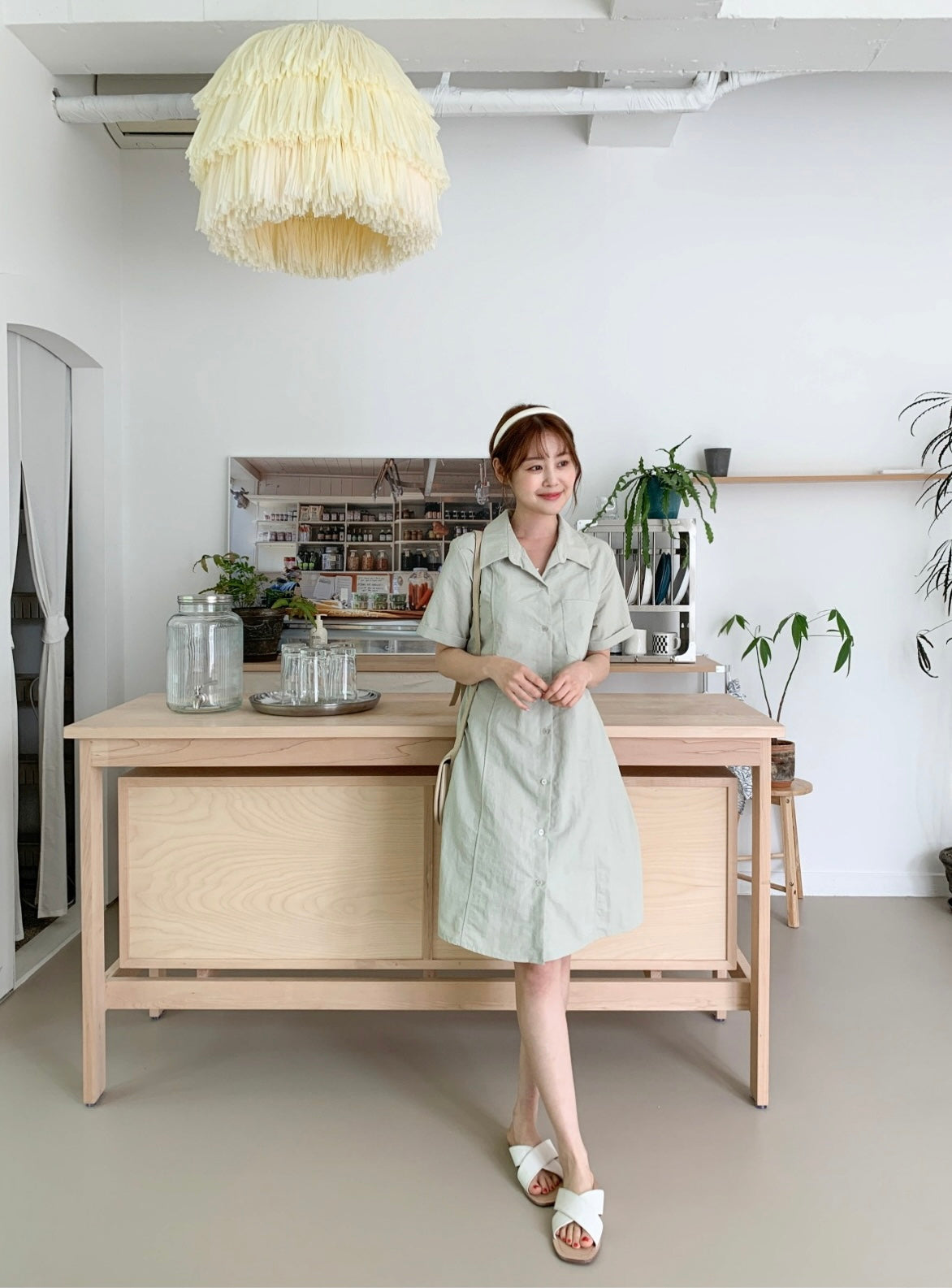 韓國丨COLLAR STRING DRESS