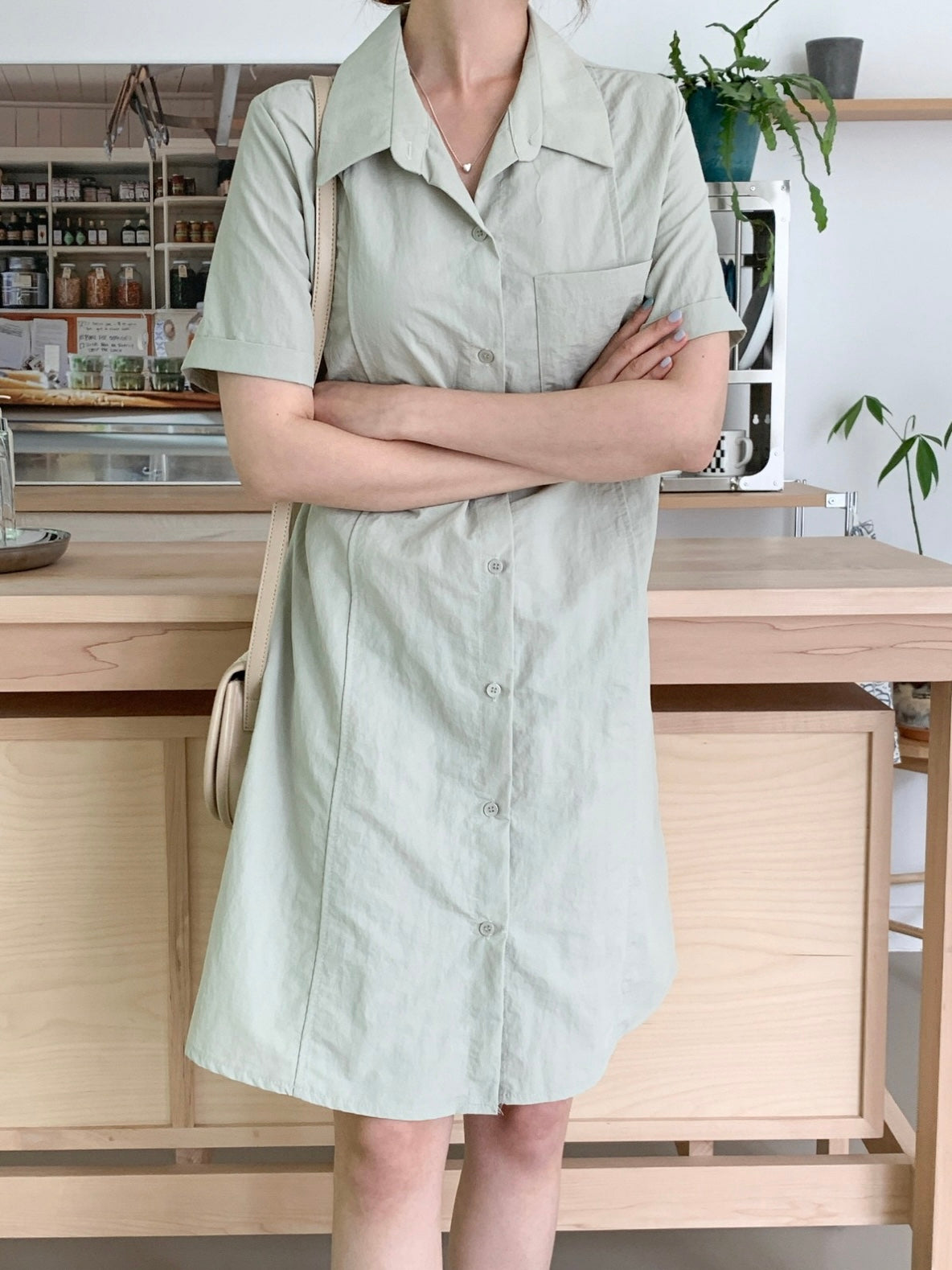 韓國丨COLLAR STRING DRESS