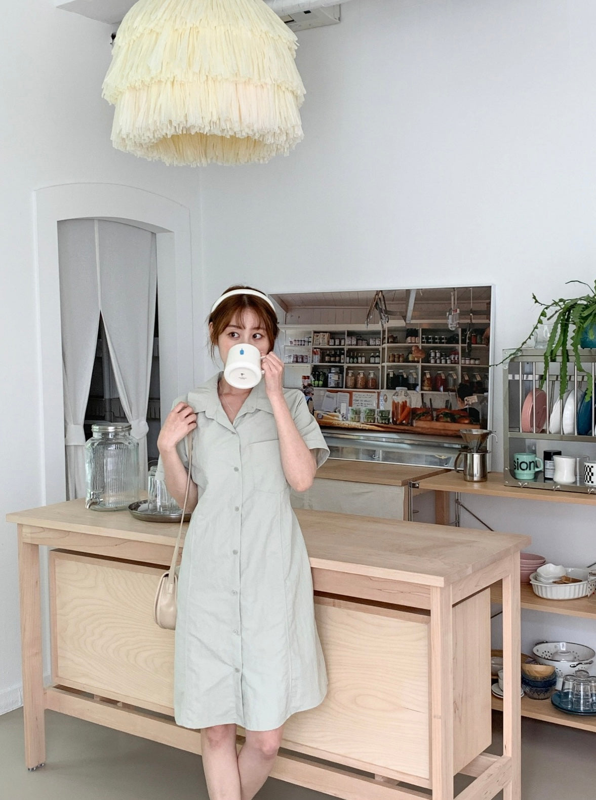 韓國丨COLLAR STRING DRESS