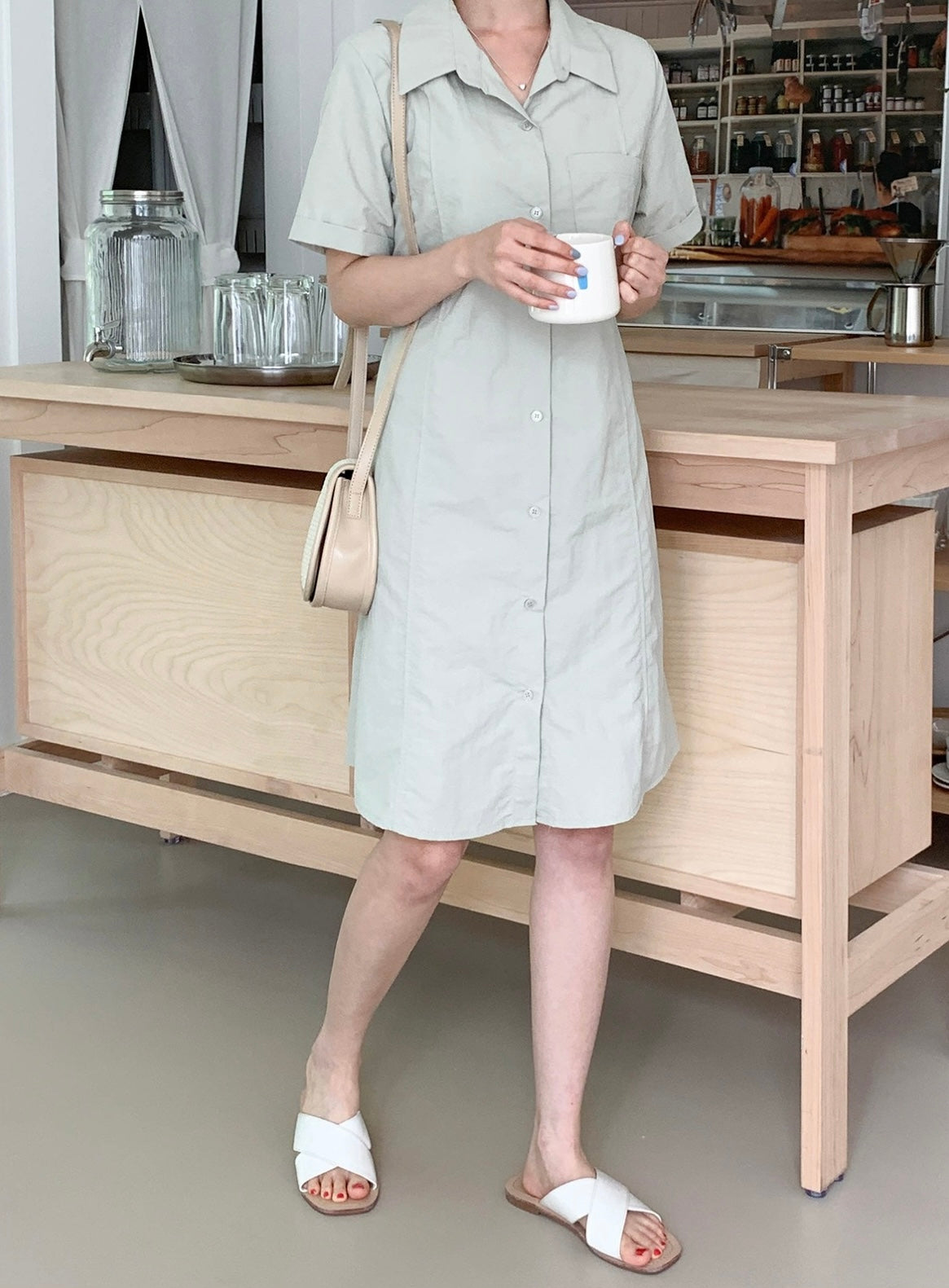 韓國丨COLLAR STRING DRESS
