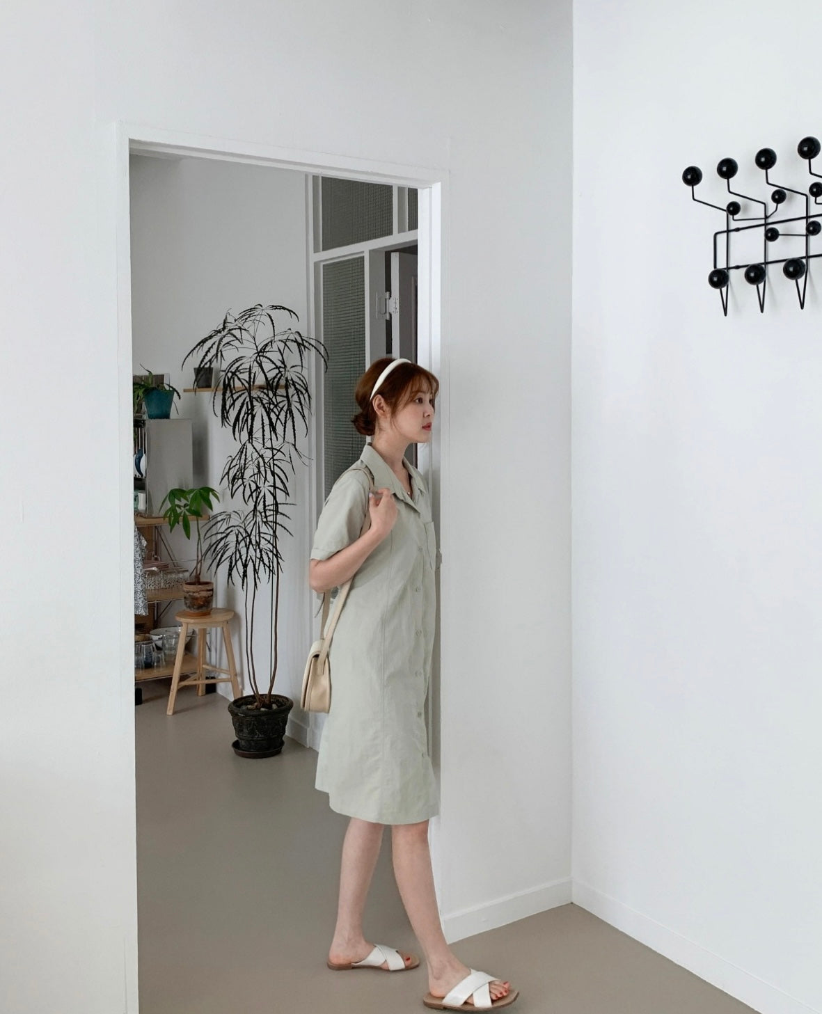 韓國丨COLLAR STRING DRESS