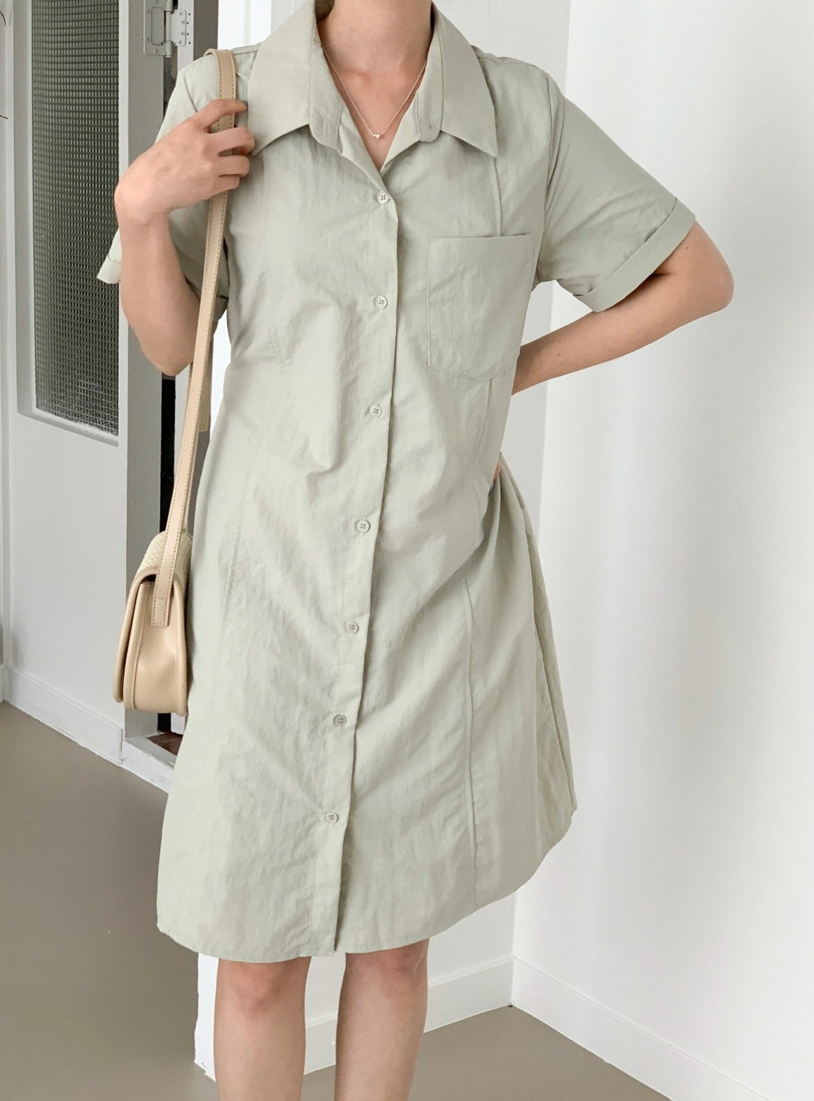 韓國丨COLLAR STRING DRESS