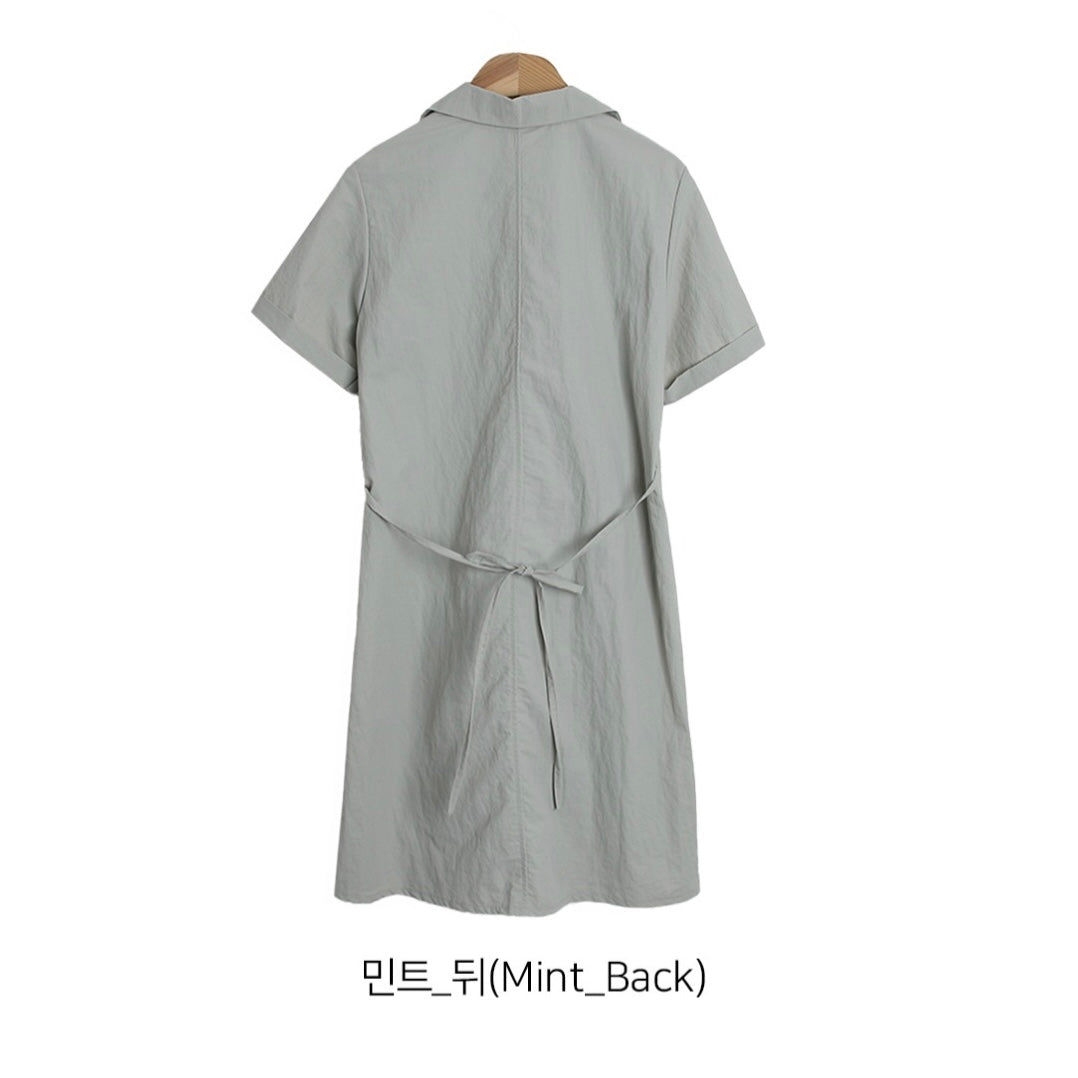 韓國丨COLLAR STRING DRESS