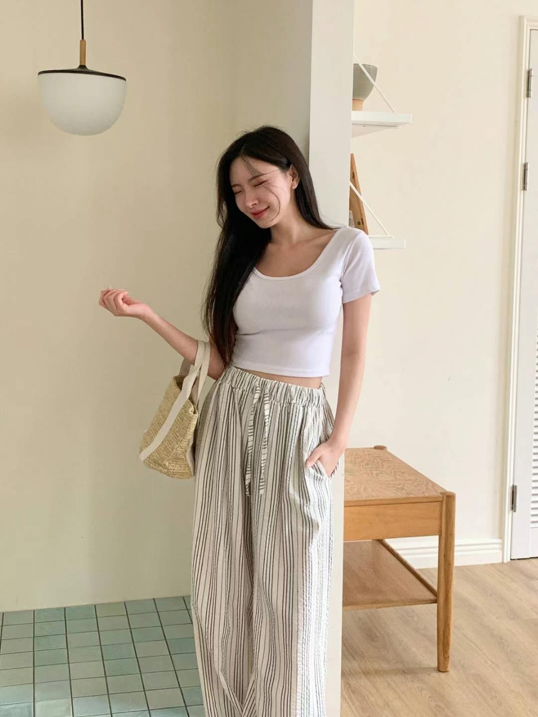 韓國丨2 WAYS CROP TEE