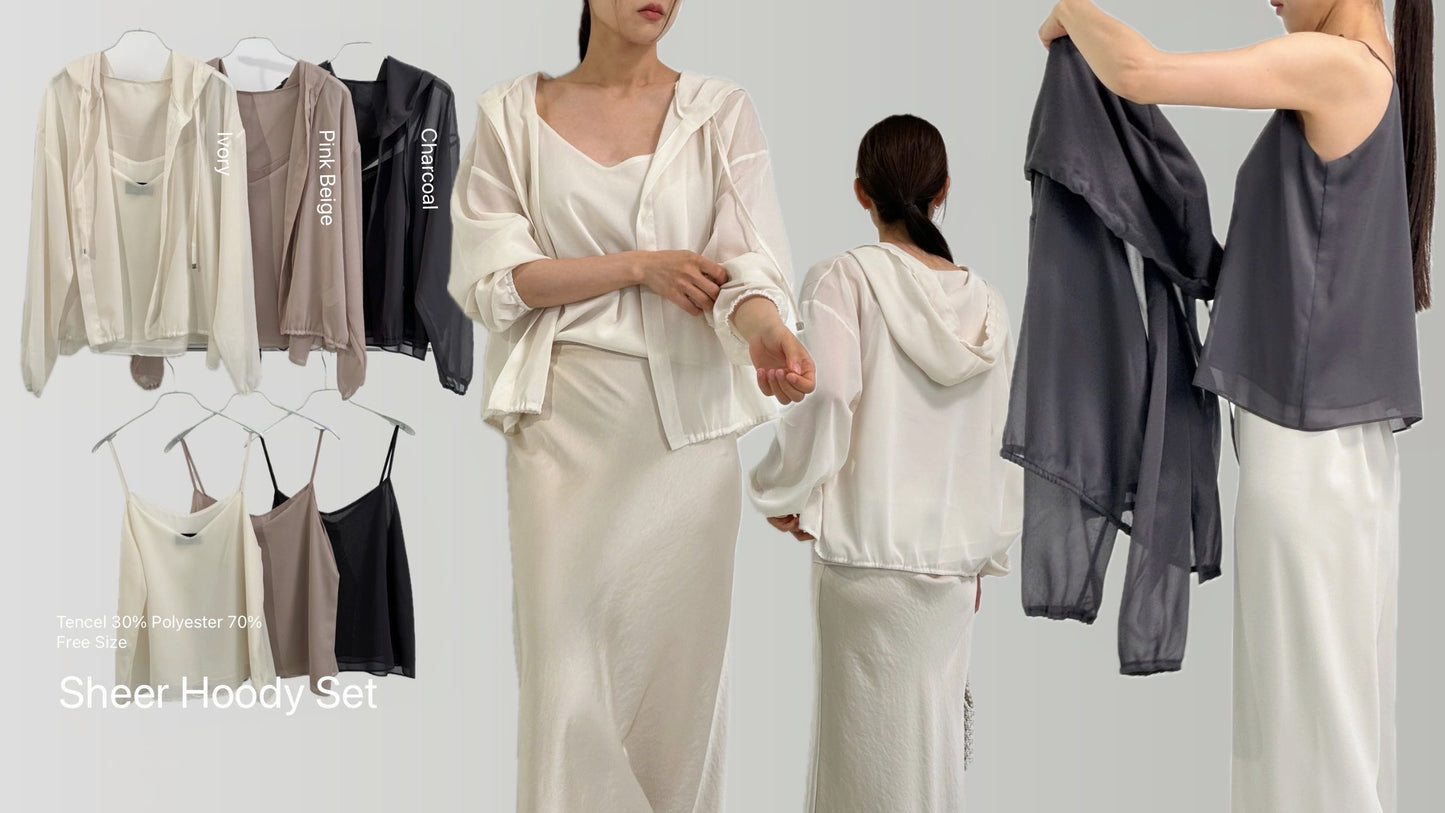 韓國丨SHEER HOODY SET