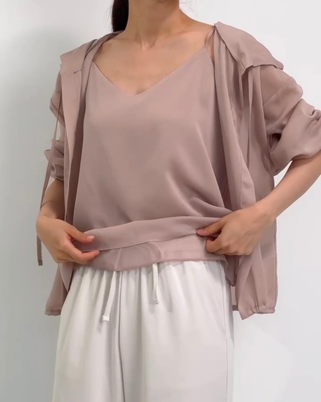韓國丨SHEER HOODY SET