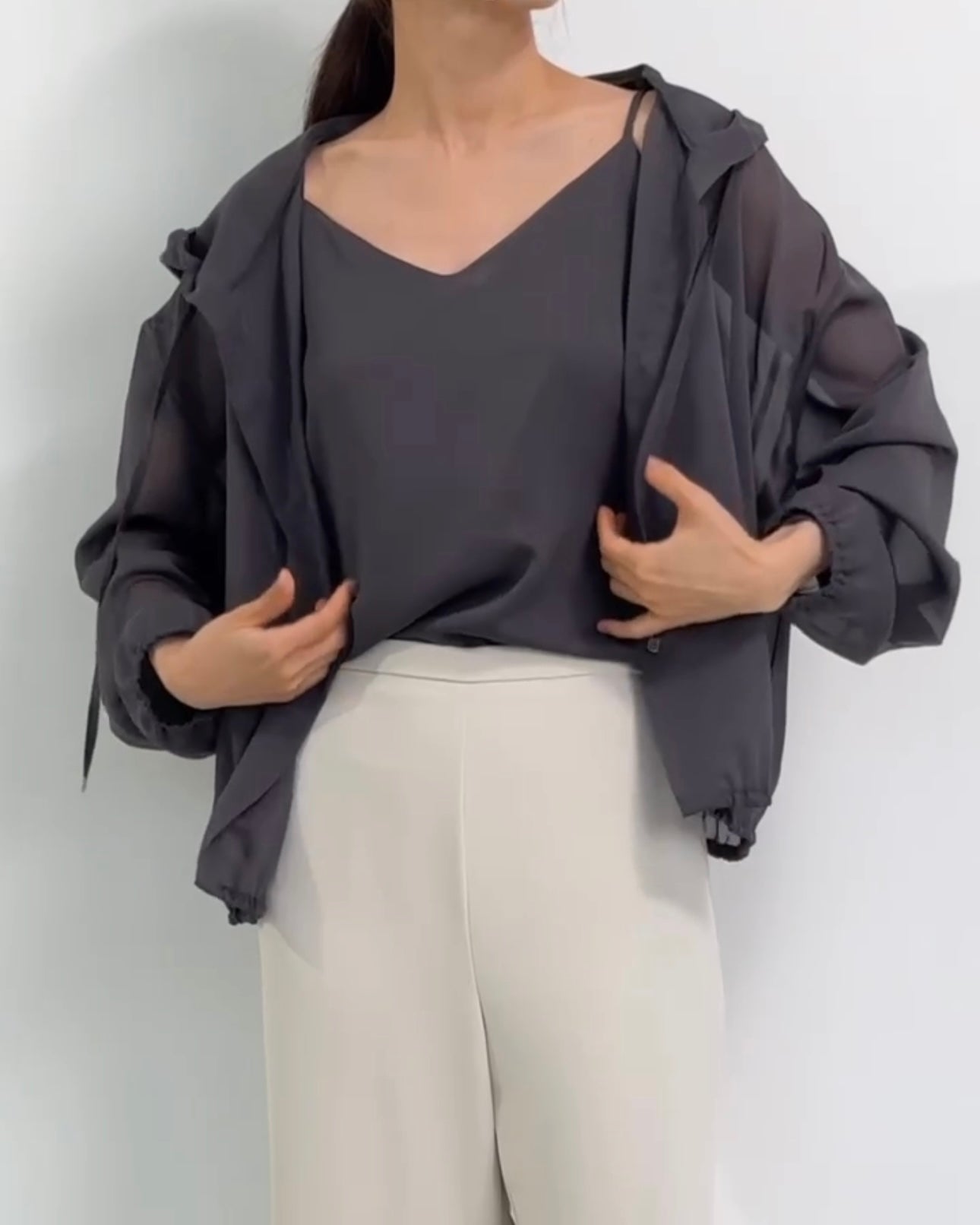 韓國丨SHEER HOODY SET