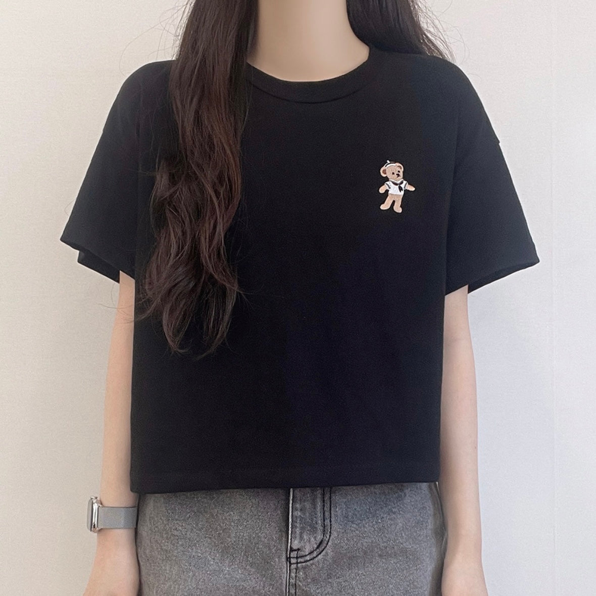 韓國丨短款小熊TEE