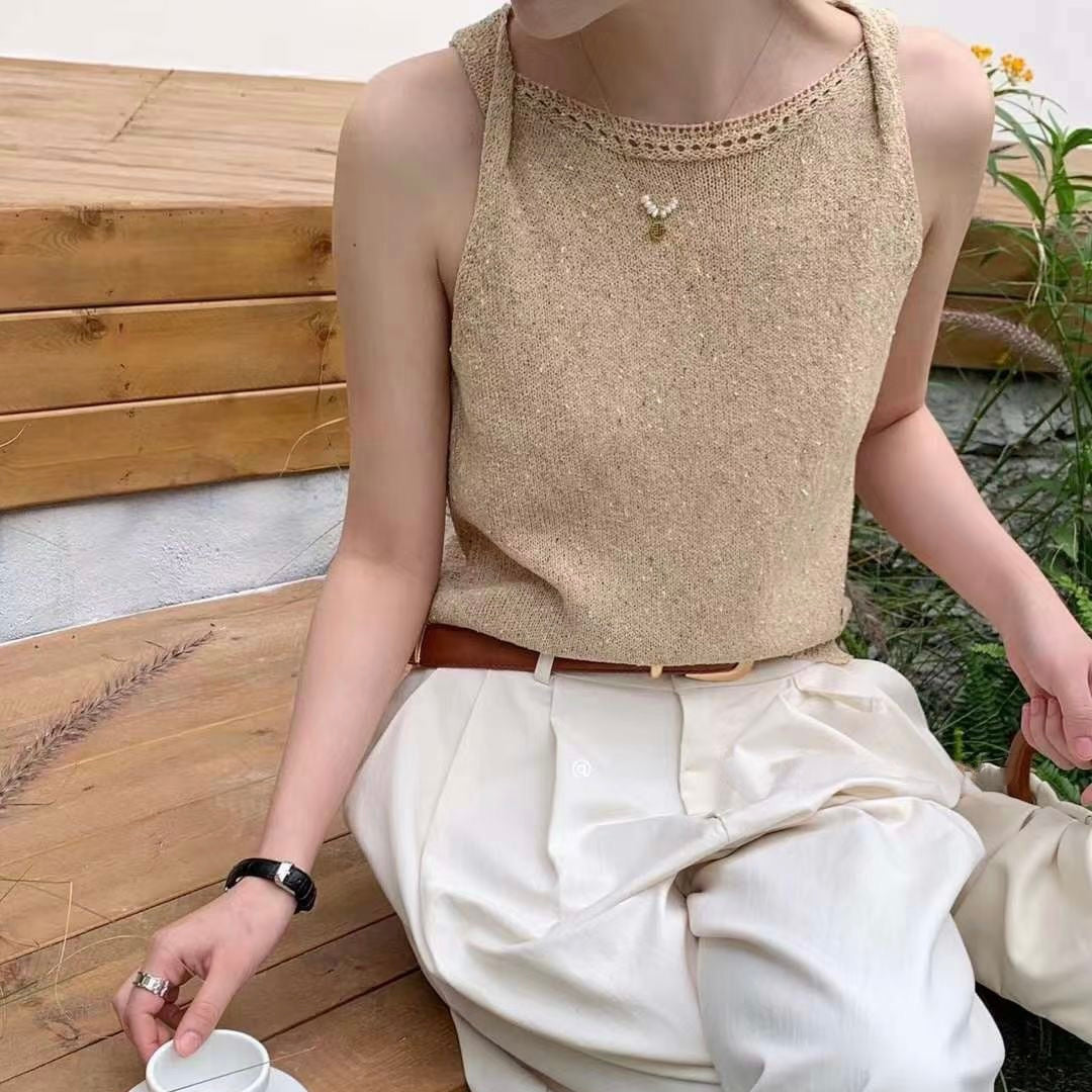 韓國丨心心扣扭肩帶背心