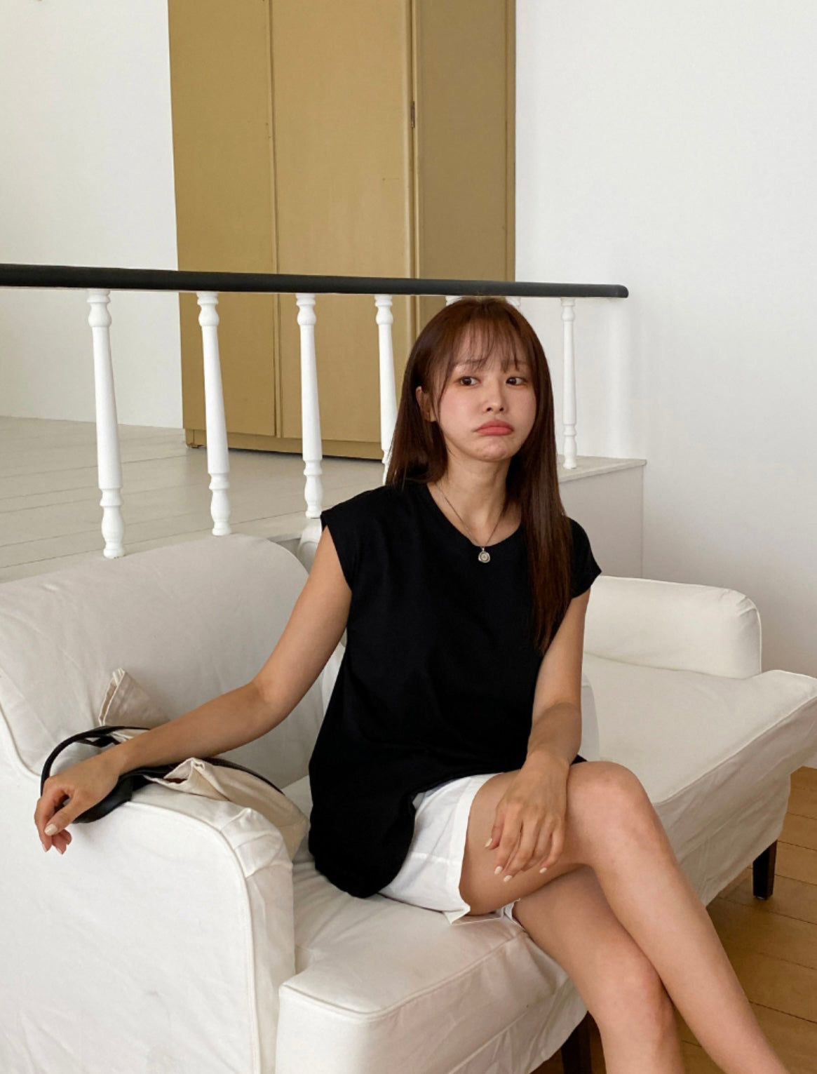 韓國丨純色無袖寬鬆背心