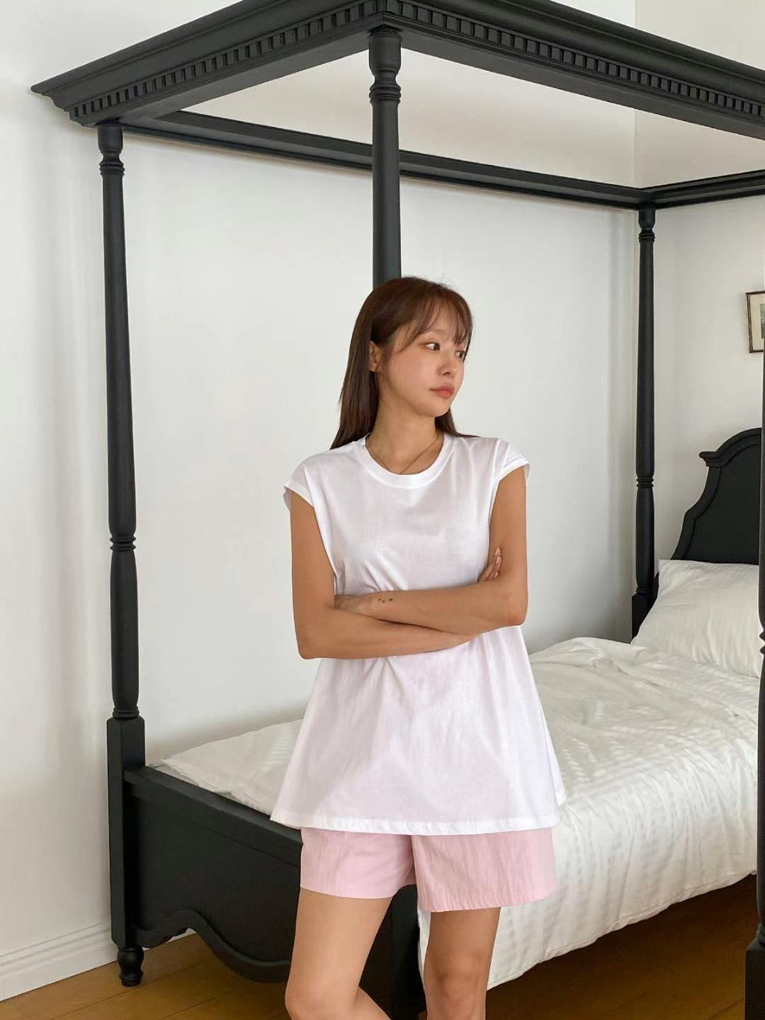 韓國丨純色無袖寬鬆背心